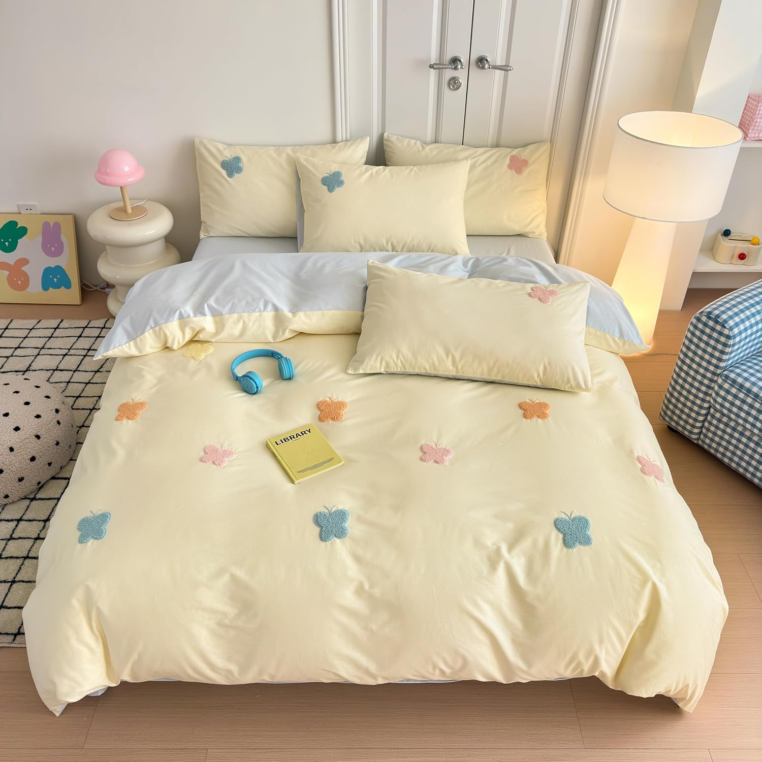 MorroMorn Fluffy Chenille Duvet Cover Set Queen Size