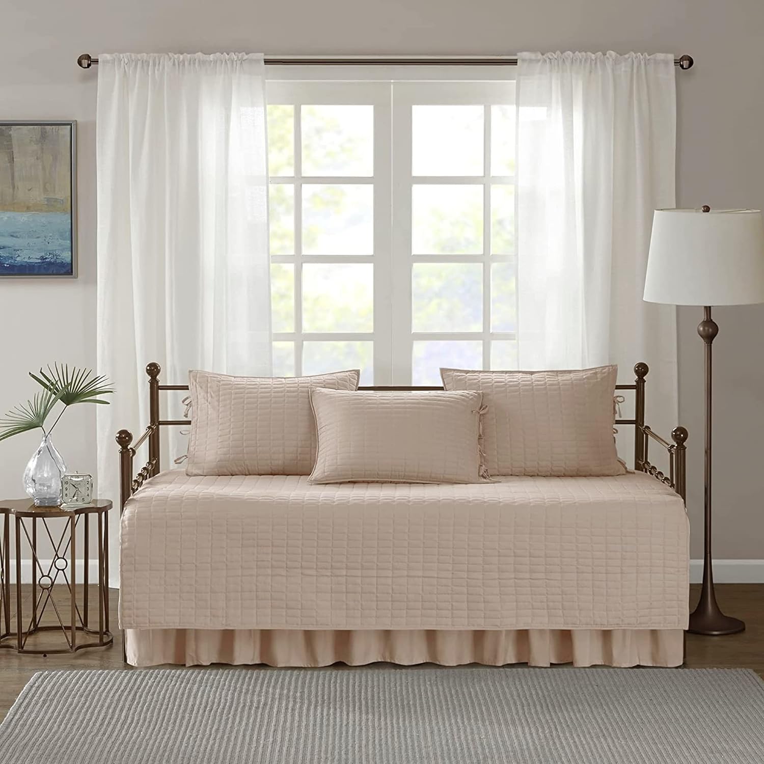Comfort Spaces Daybed Cover - Luxe Double Sided Quilting 5 Piece Set