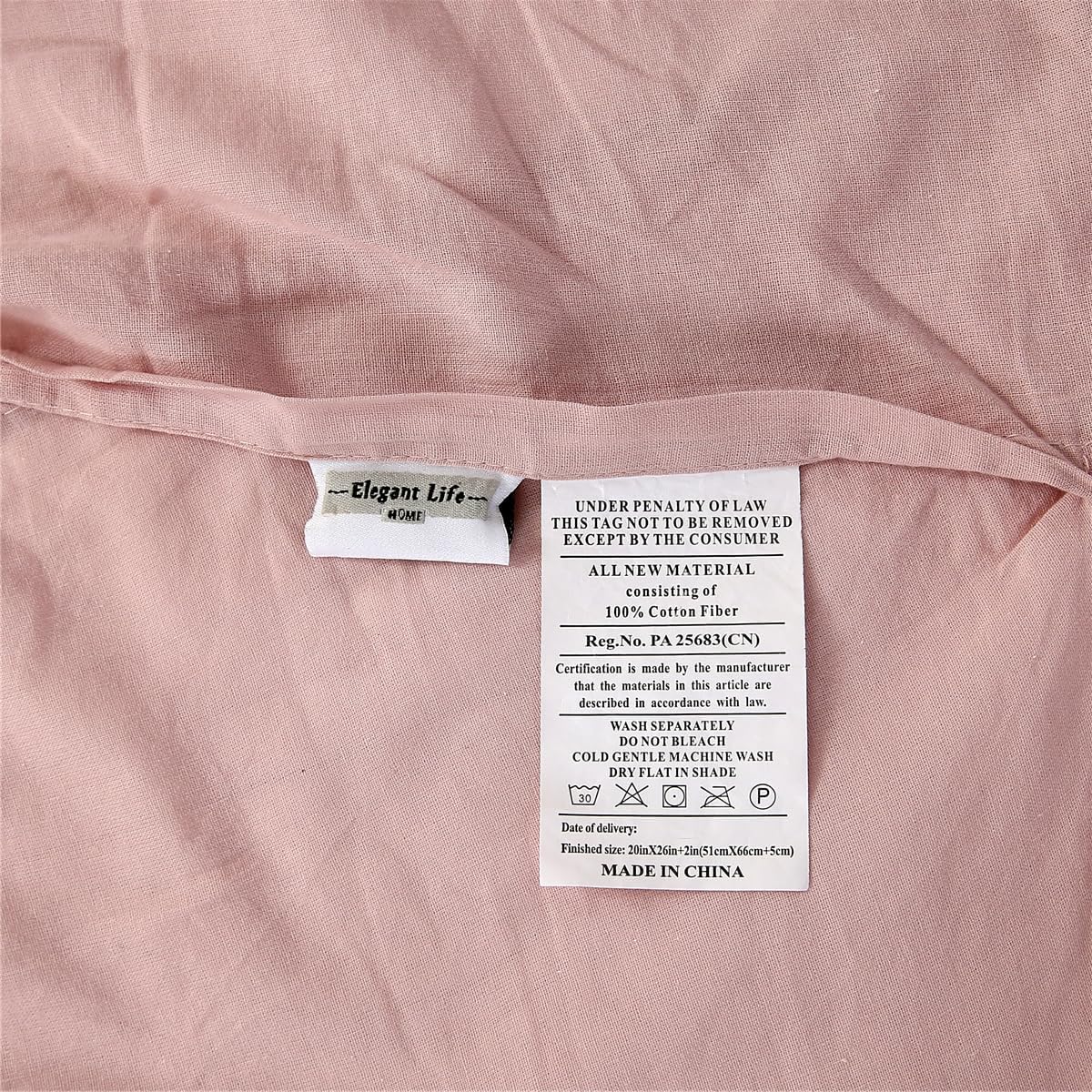 WINLIFE Cotton Quilted Pillow Sham Dusty Pink