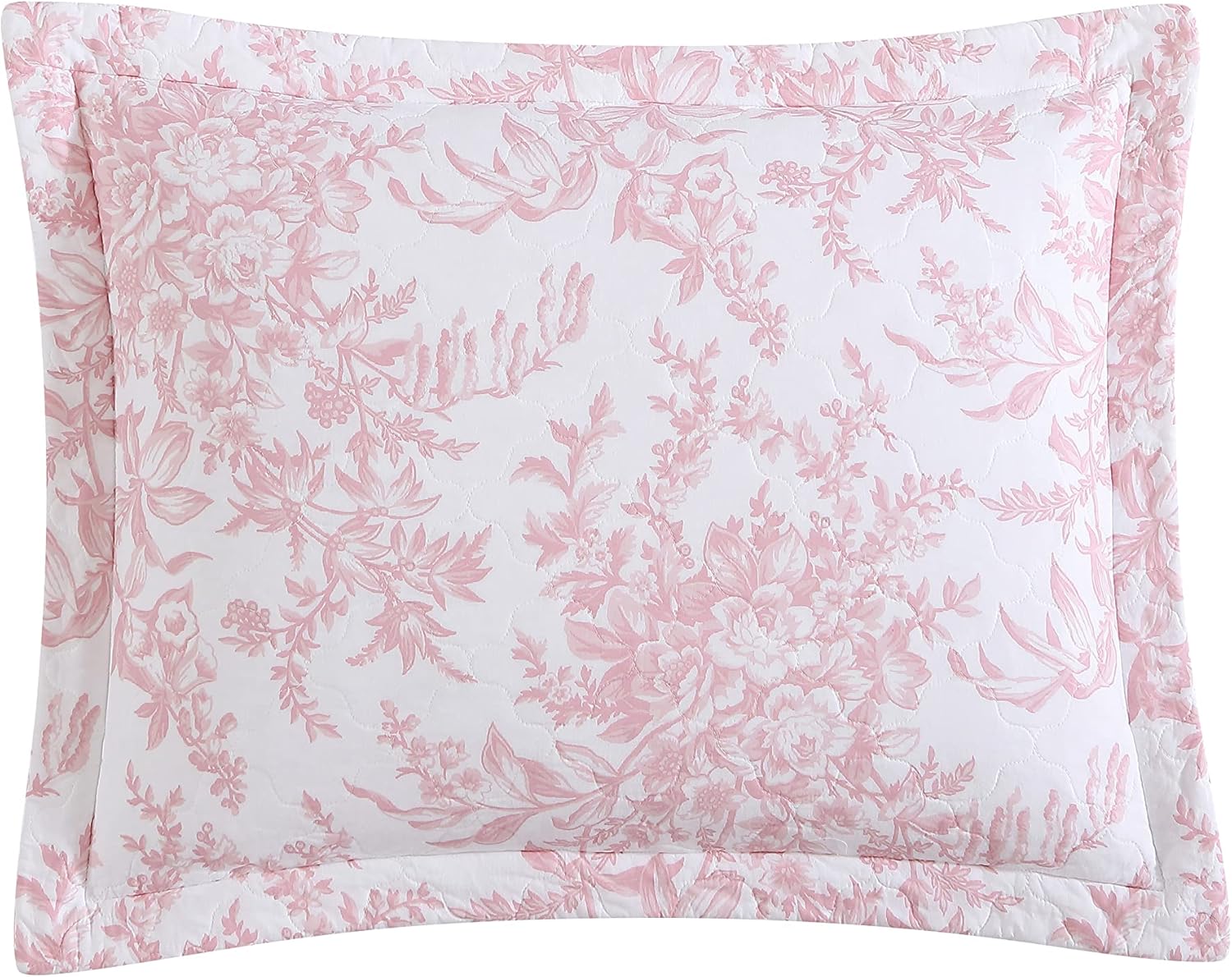 Laura Ashley King Quilt Set with Shams - Bedford Pink