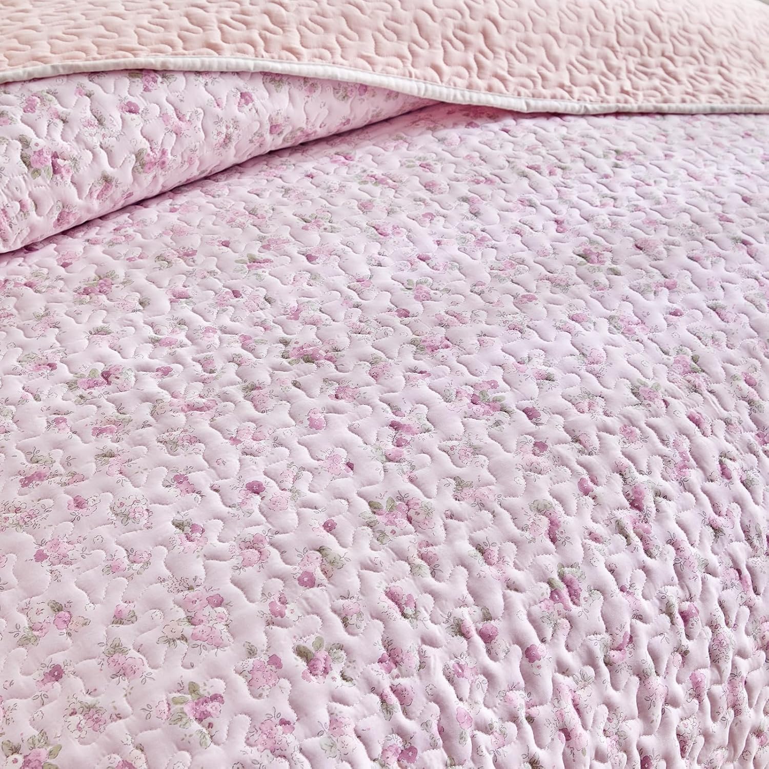 Joyreap 2-Piece Floral Cotton Quilt Set for Girls