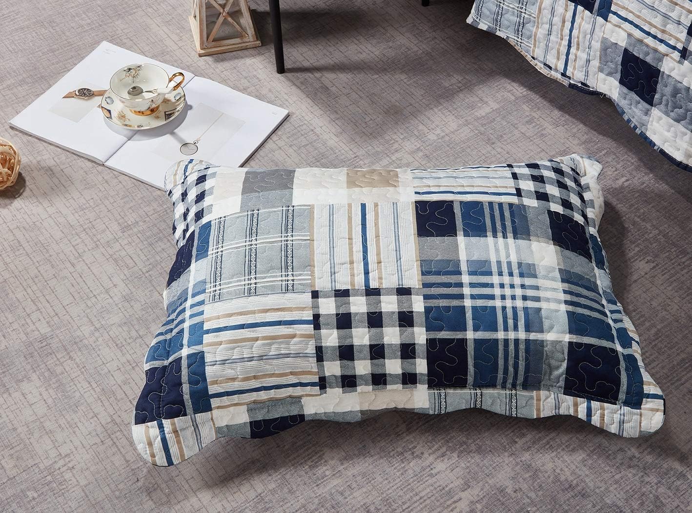 Brilliant Sunshine Plaid Stripe Quilt Set TwinTwin XL 2-Piece