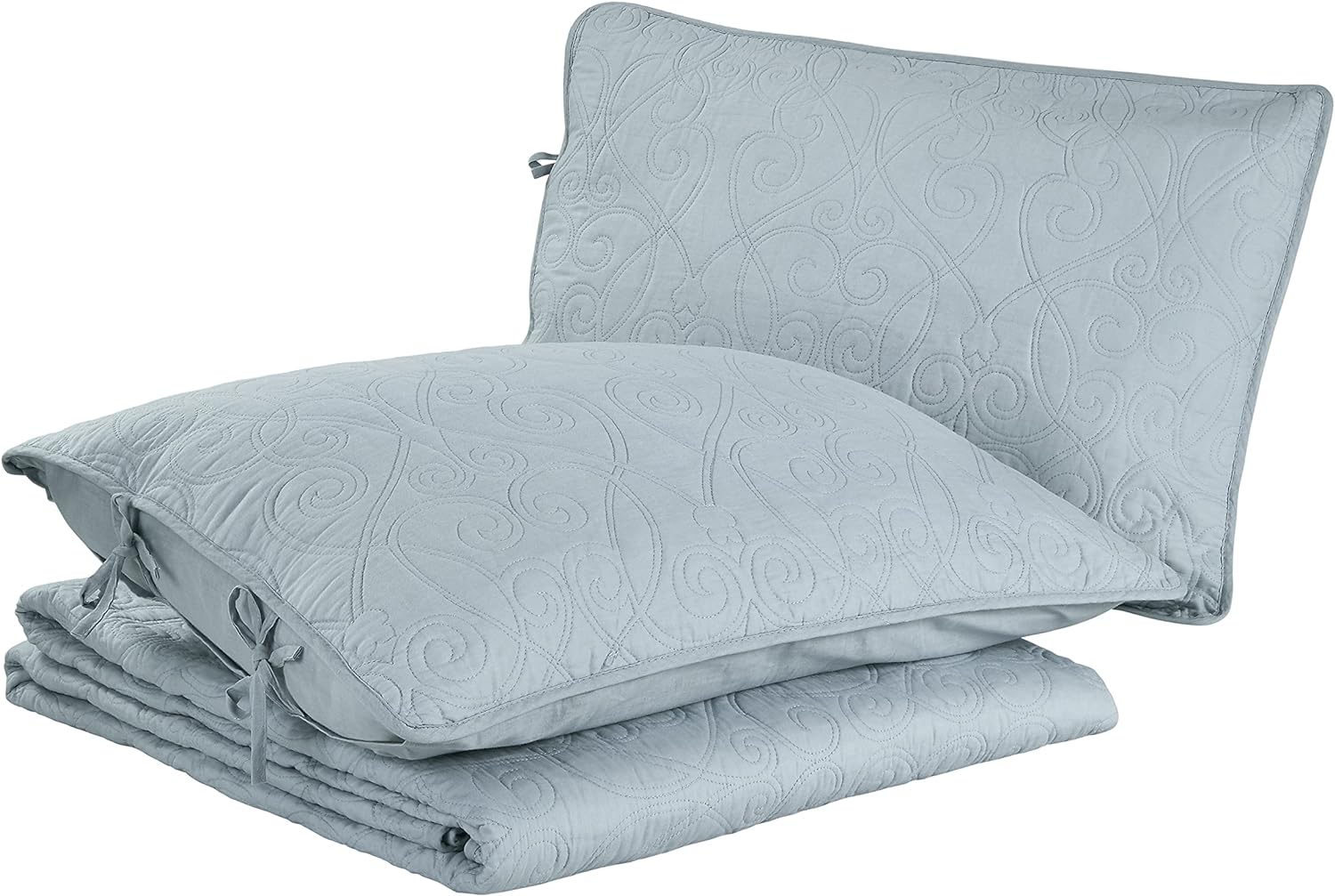 Laura Ashley King Quilt Set with Shams Felicity Blue