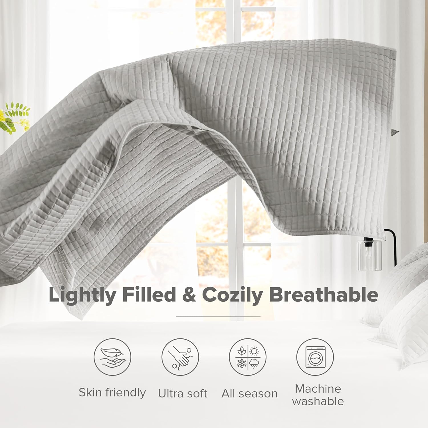 Comfort Spaces Grey Oversized King Quilt Set 1