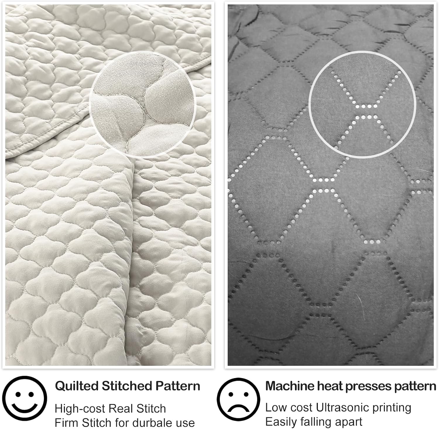 HORIMOTE HOME Quilt Set Queen Size Beige Cloud Pattern