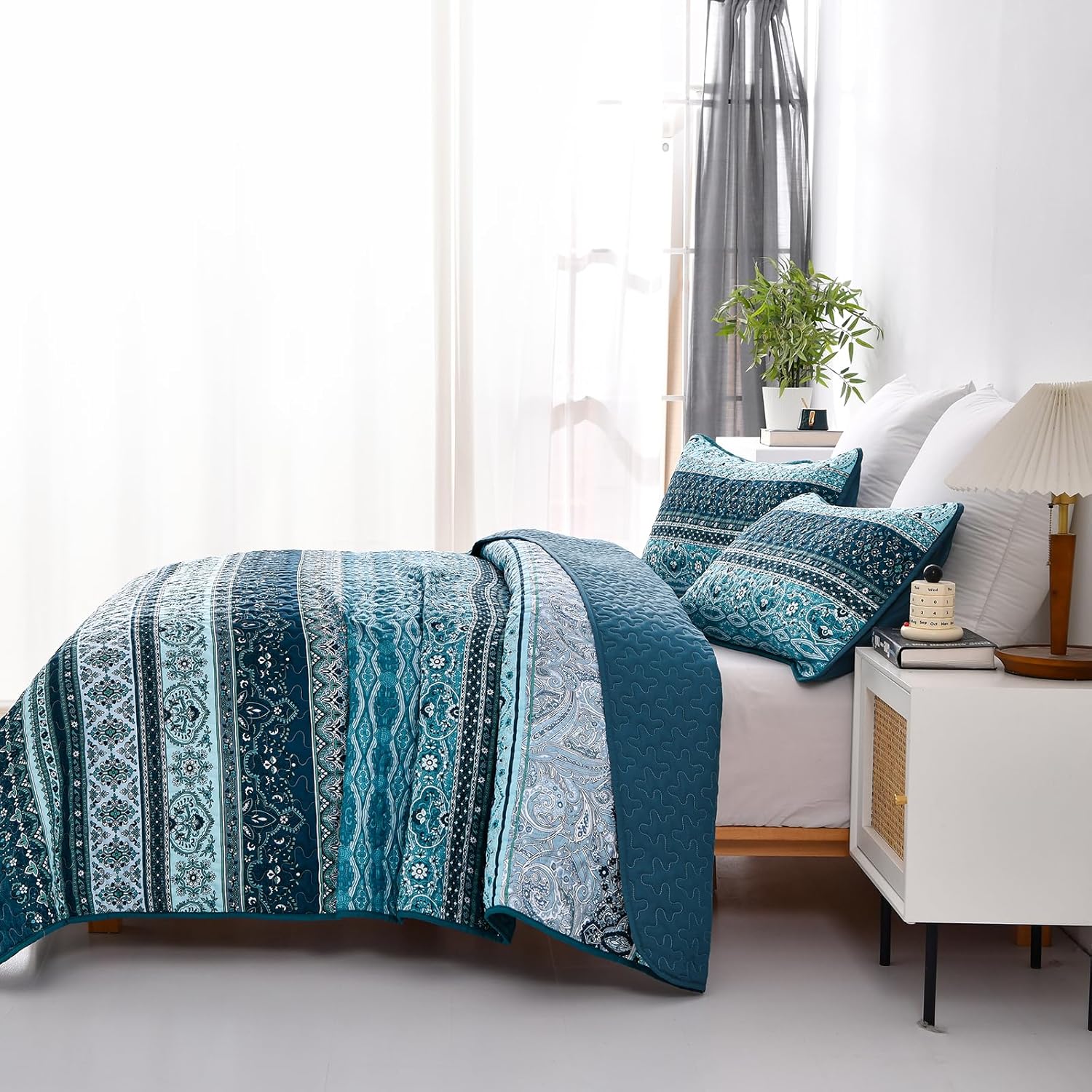 WONGS BEDDING Boho King Quilt Set