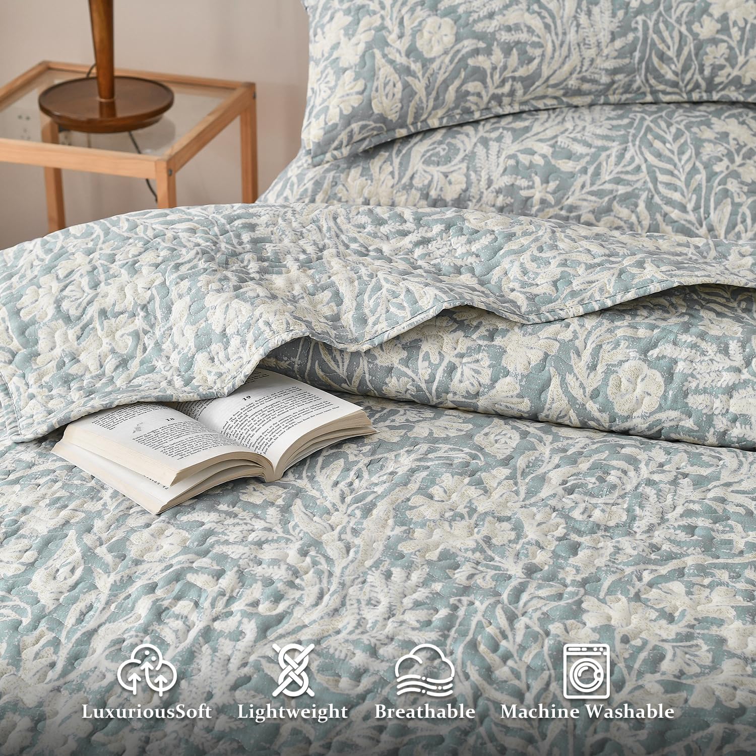 DURLENGEN 3Pcs California King Quilt Set with Pillow Shams