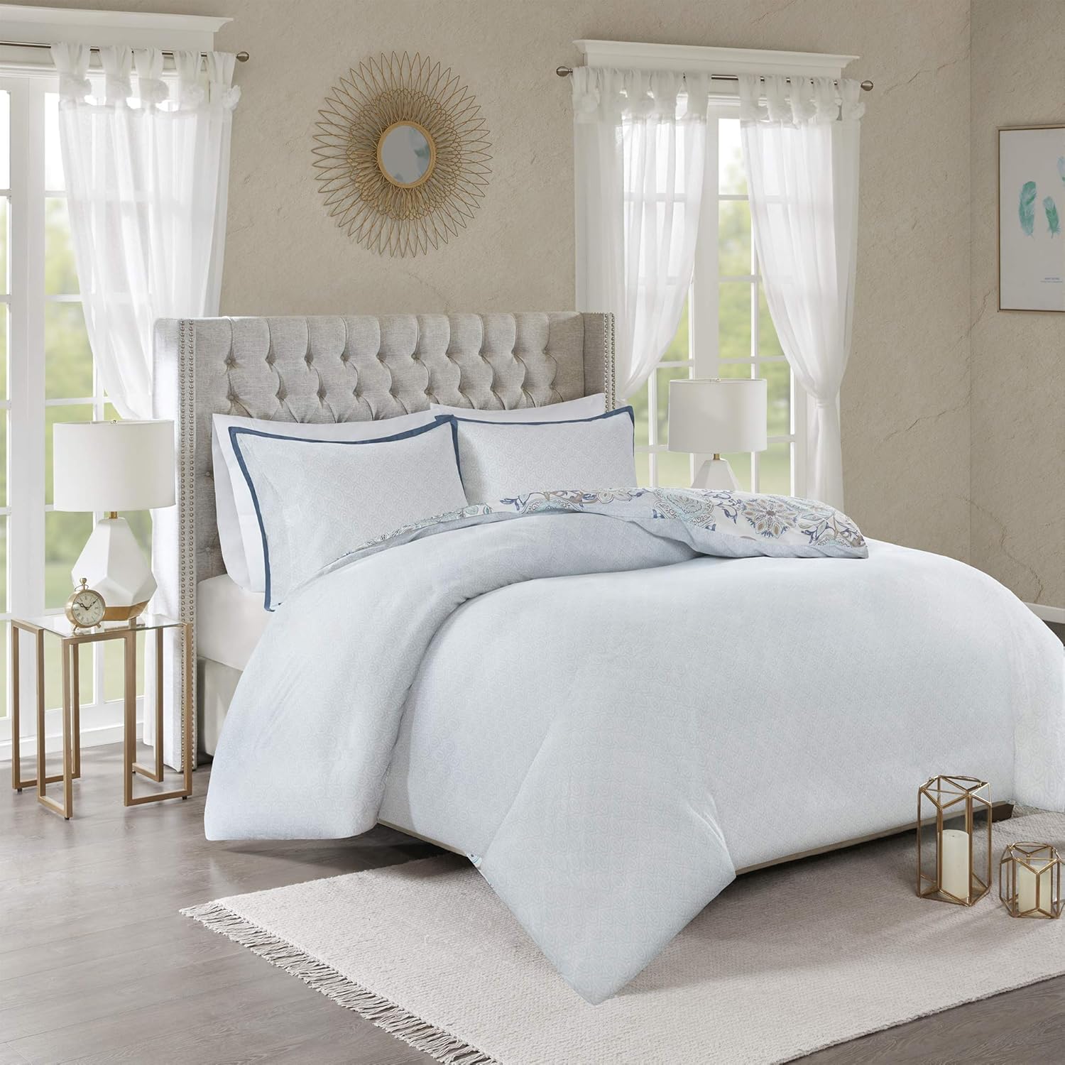 Madison Park Isla Reversible Duvet Cover Set - 3 Piece Blue KingCal King