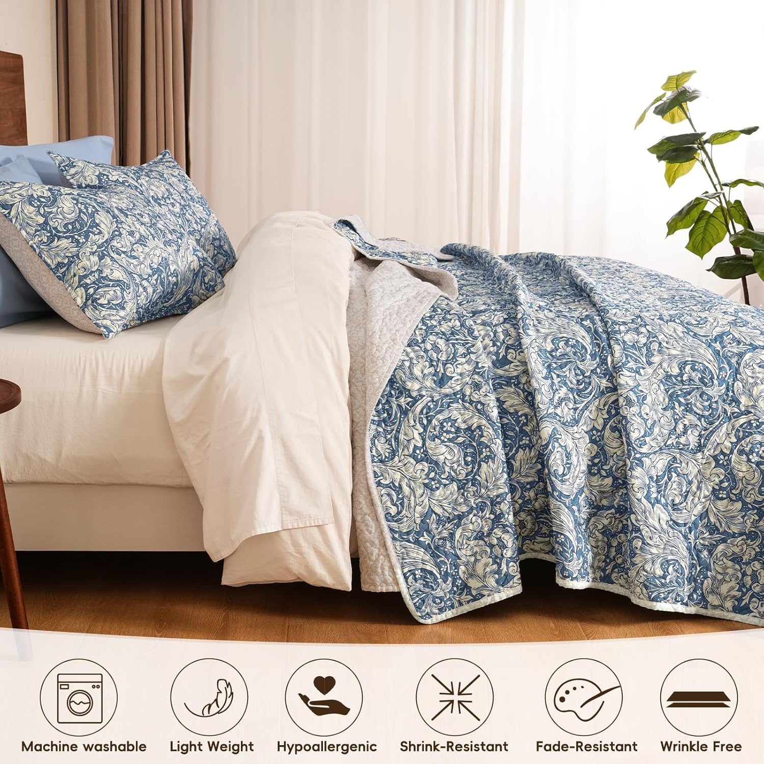 PHF Floral Patchwork Quilt Set Queen Size