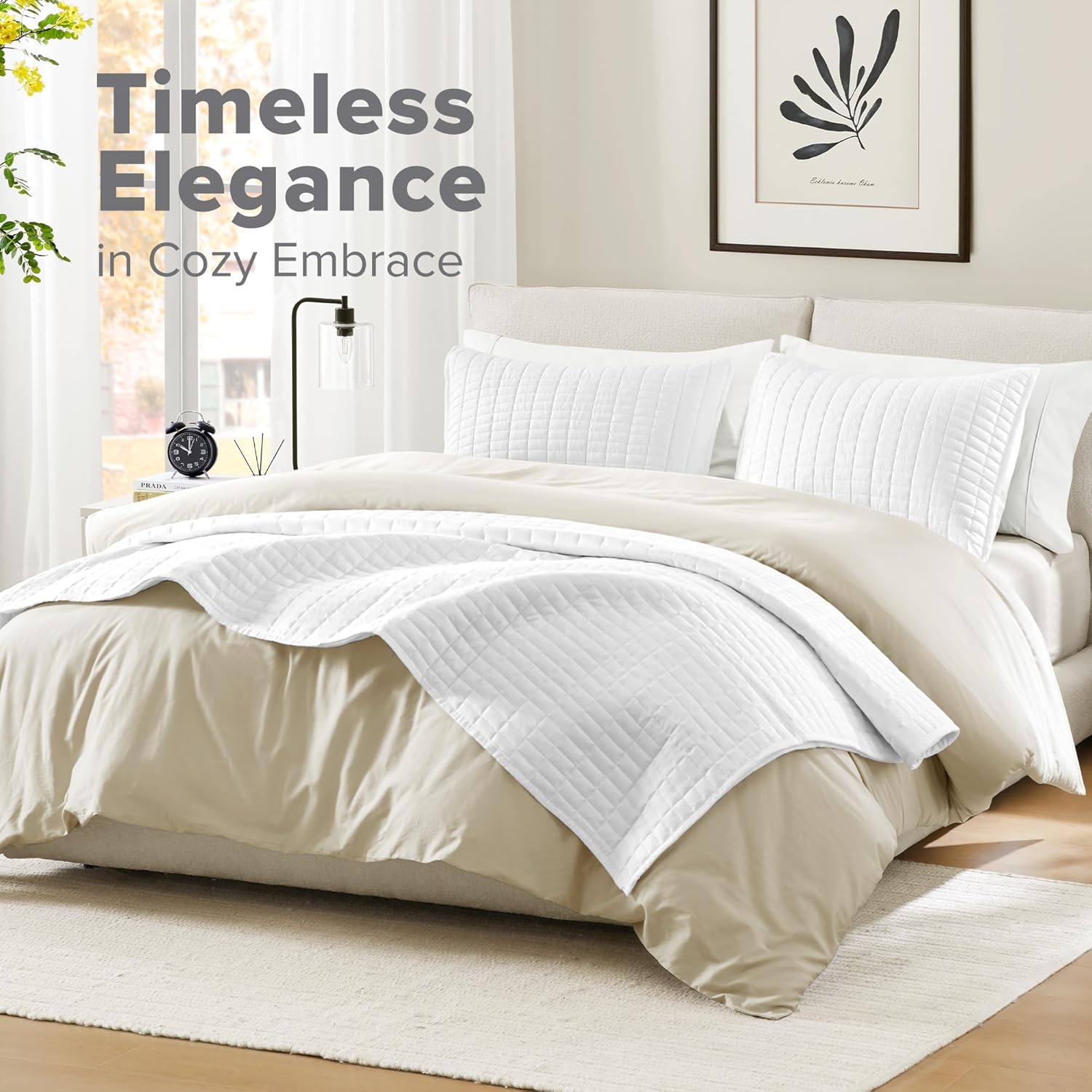 Comfort Spaces Kienna Quilt Set - Lightweight Soft Double Sided Summer Blanket