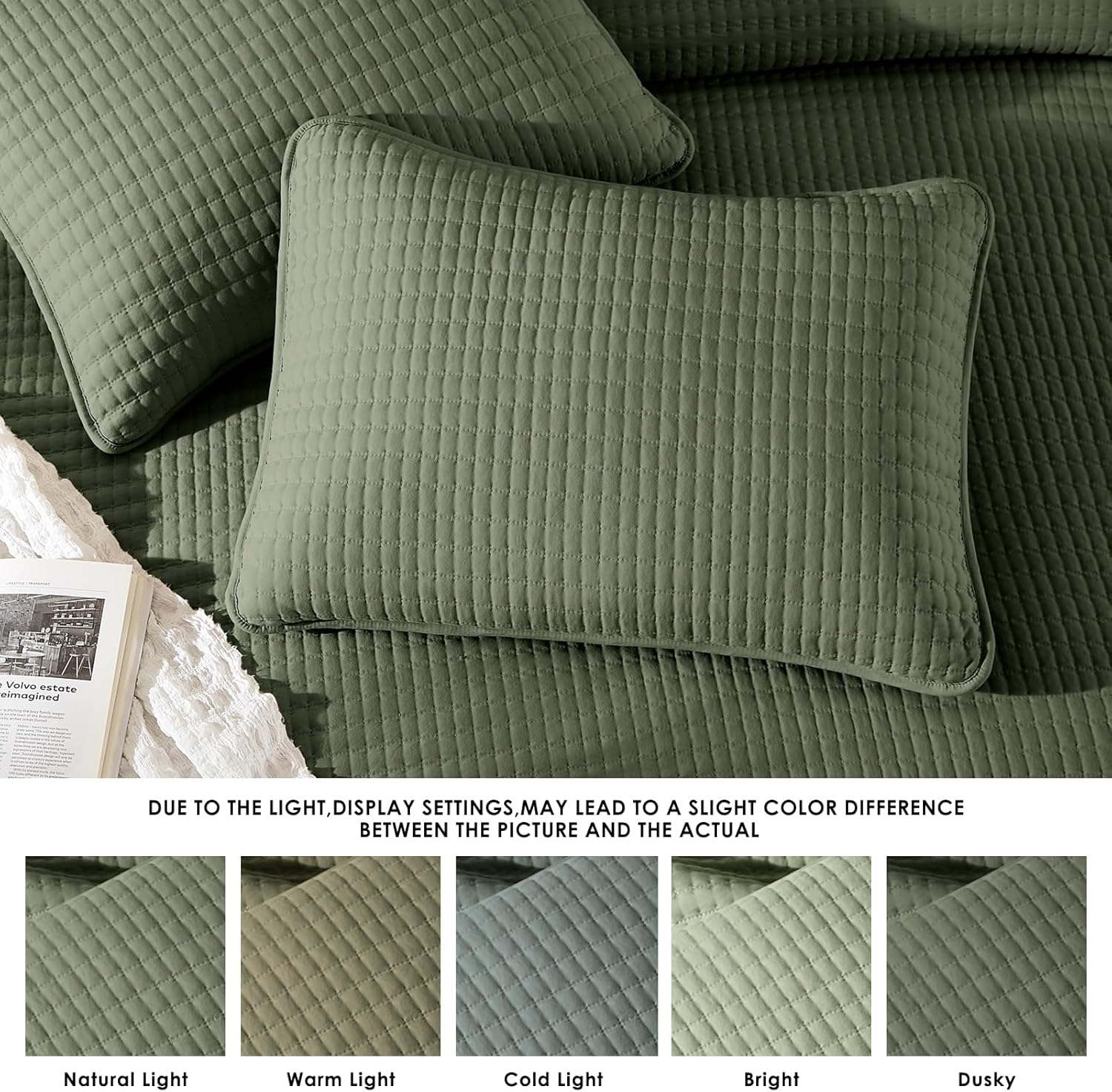 WRENSONGE King Quilt Set - 3 Piece Olive Green Bedding
