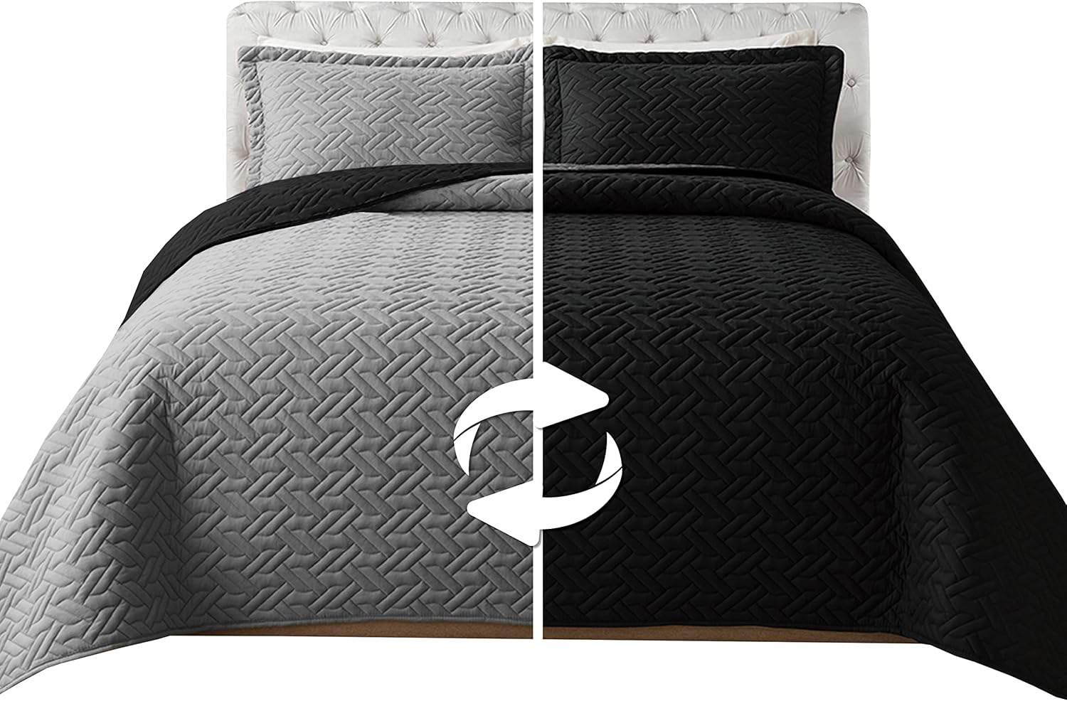 Elegant Comfort 3-Piece Reversible Quilt Set - Ultra Soft Premium King
