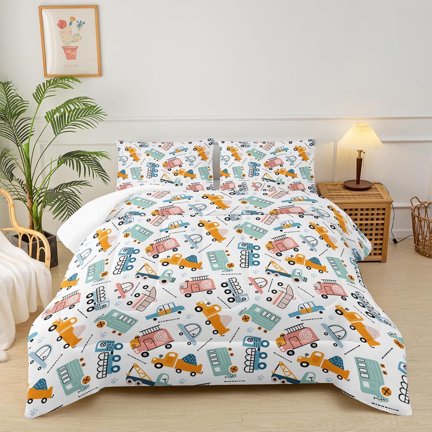 Truck Theme Comforter Set for Boys Full Size