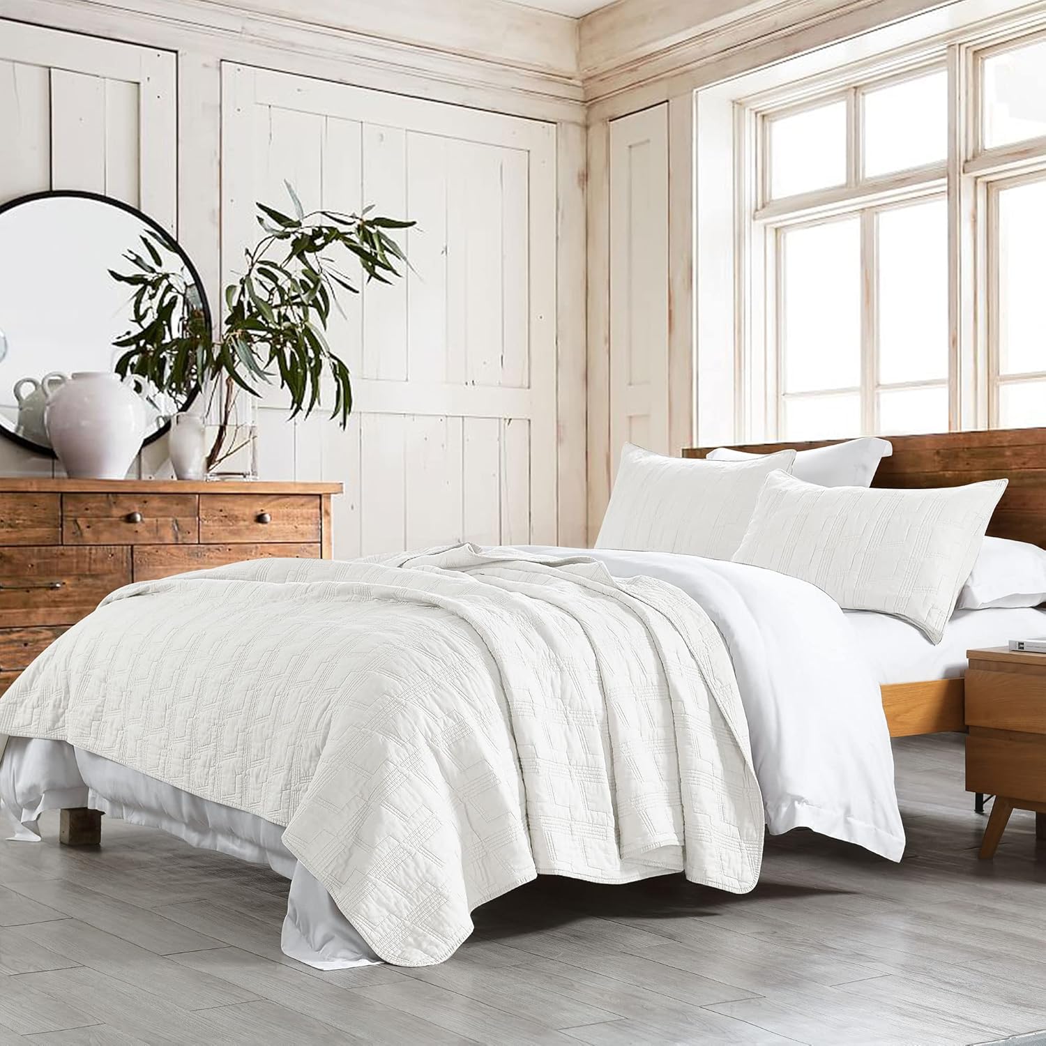 HORIMOTE HOME 100 Cotton King Size Quilt Set 3-Piece