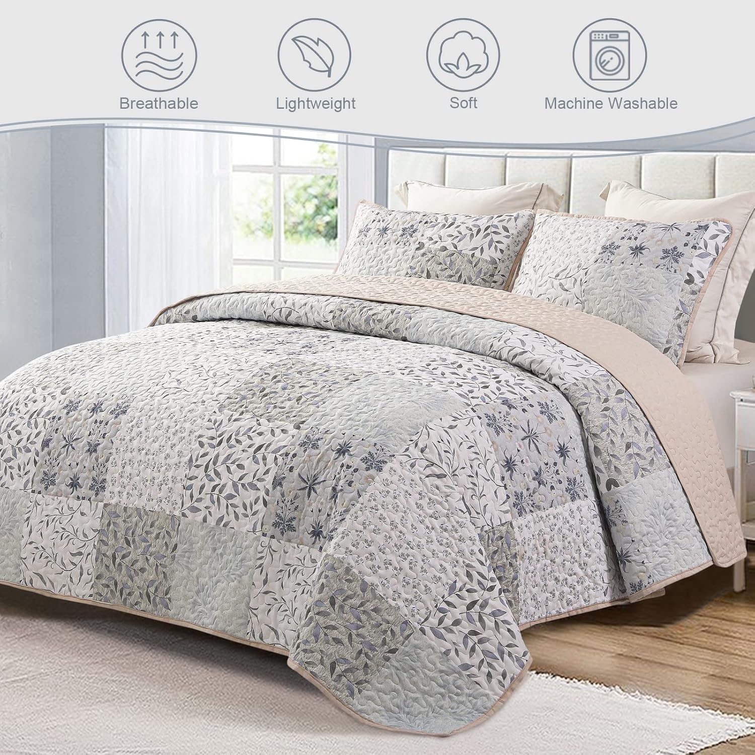Exclusivo Mezcla Reversible Boho Quilt Set King Size