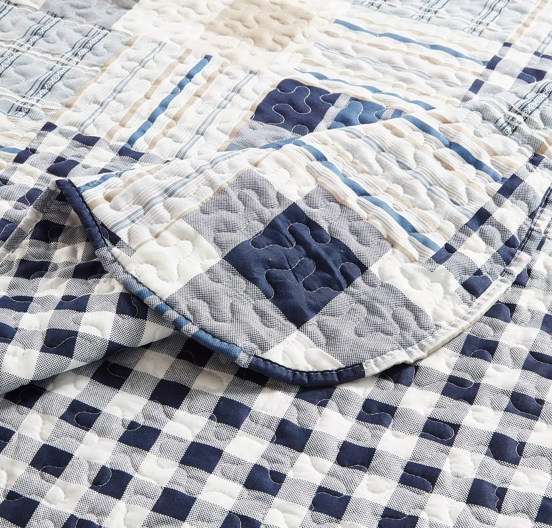 Brilliant Sunshine Plaid Stripe Quilt Set TwinTwin XL 2-Piece