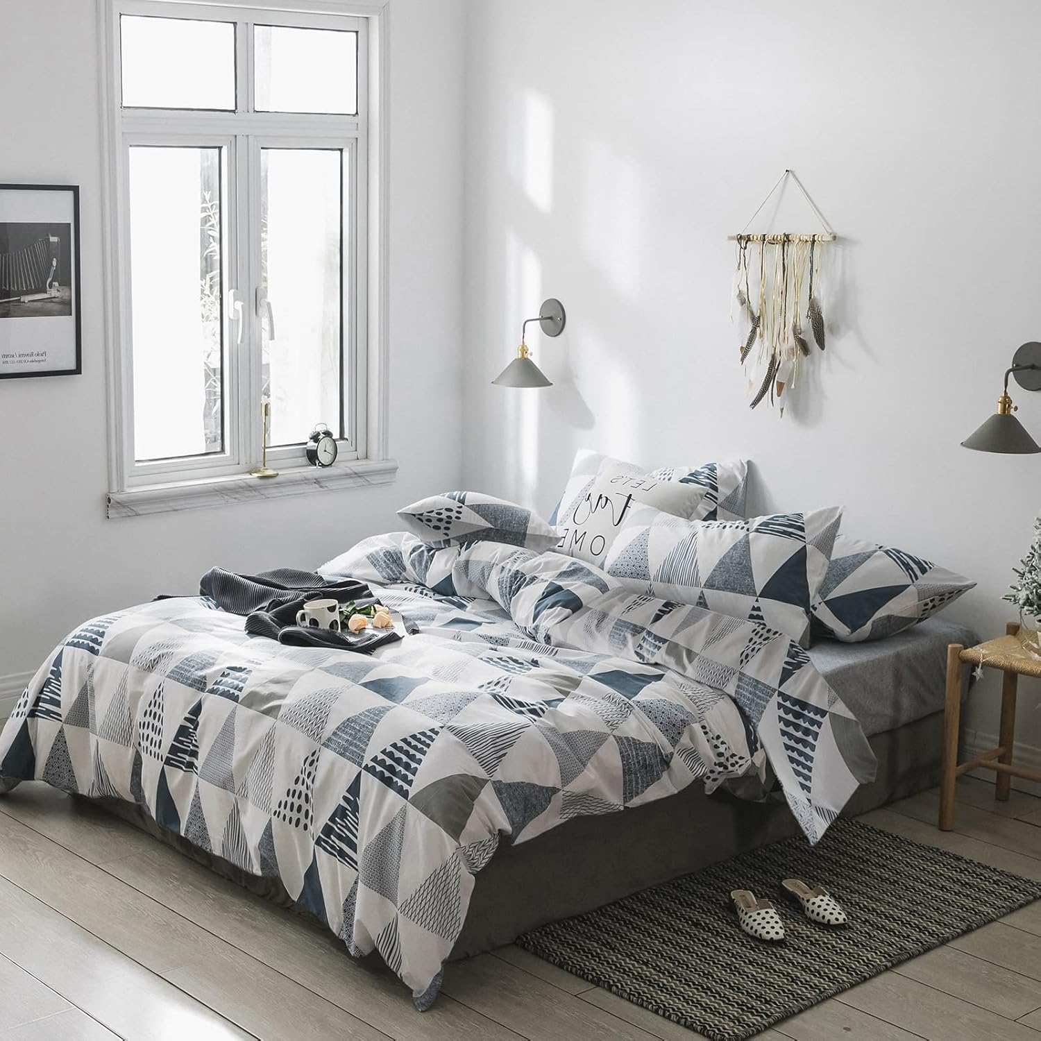 HighBuy Dark Blue Triangle Comforter Set