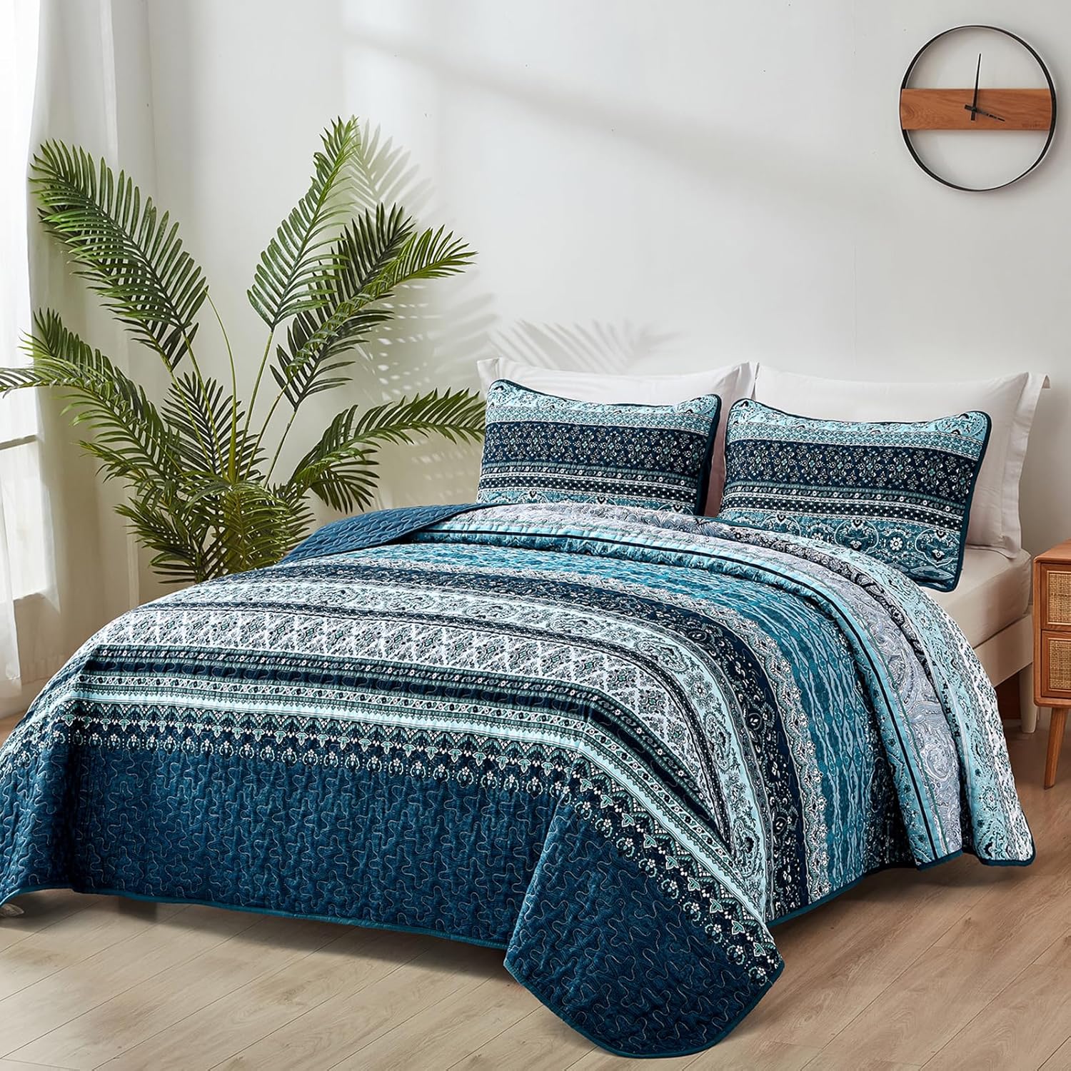 WONGS BEDDING Boho King Quilt Set