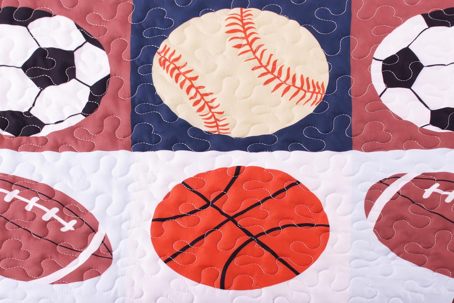 Golden Linens 3 Piece Full Size Quilt Set Kids Sports