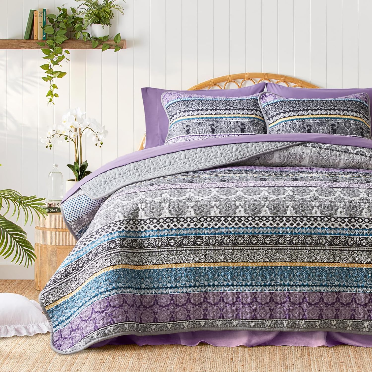 3 Piece Bohemian Quilt Set King Size