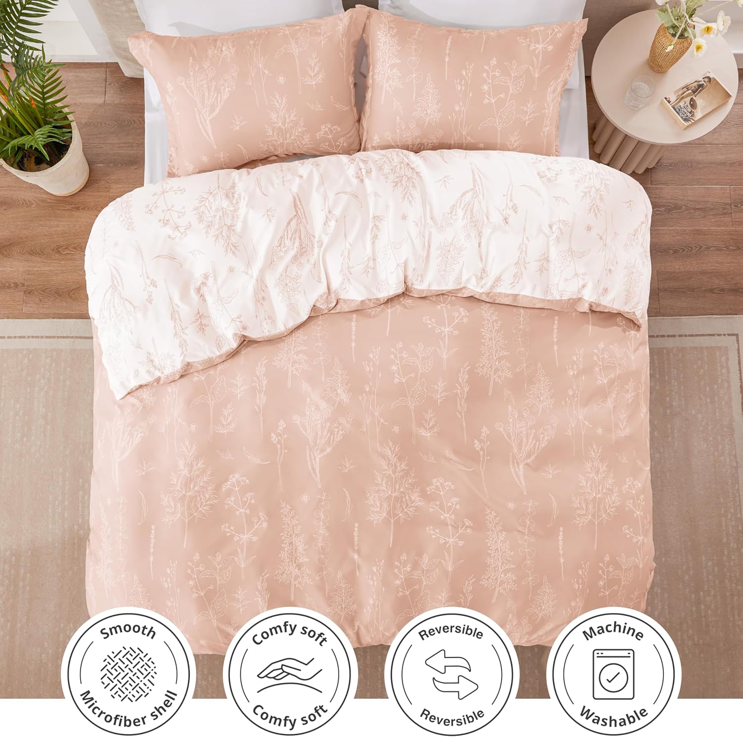 Loves Cabin Dusty Rose Pink Queen Comforter Set