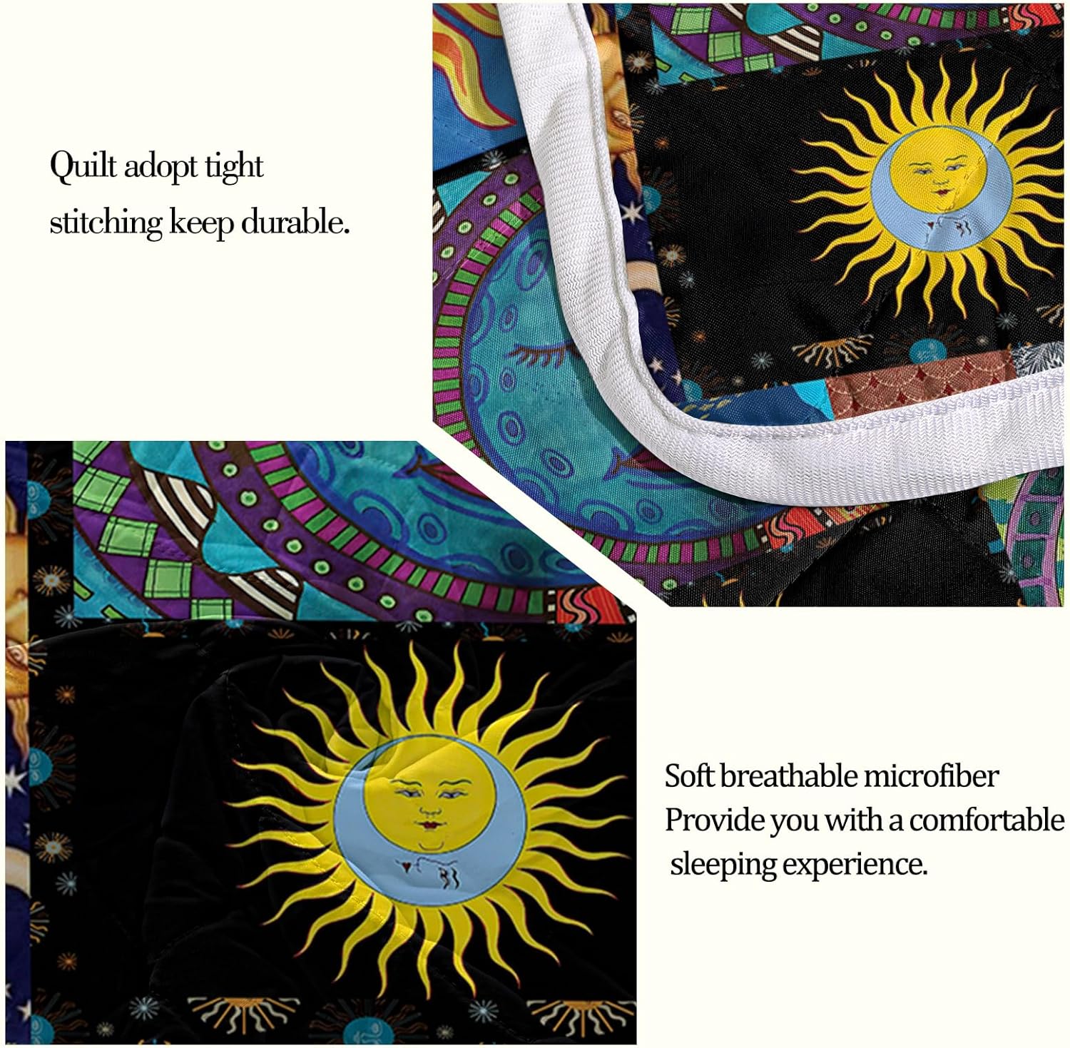 MASTERMARK Bohemian Sun Moon Pattern Quilt Set