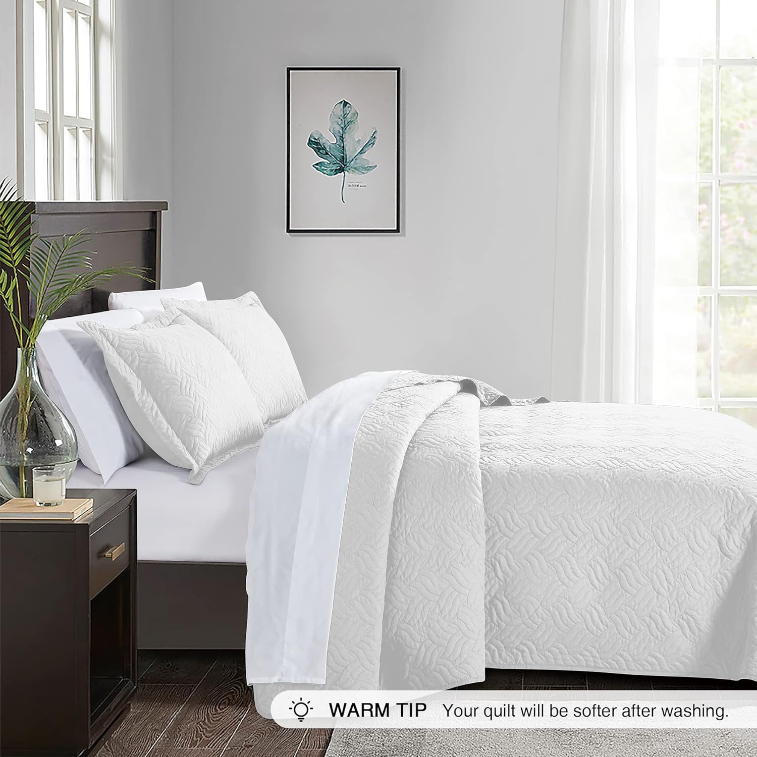 Loves Cabin King Size Quilt Set - Modern Wave Pattern