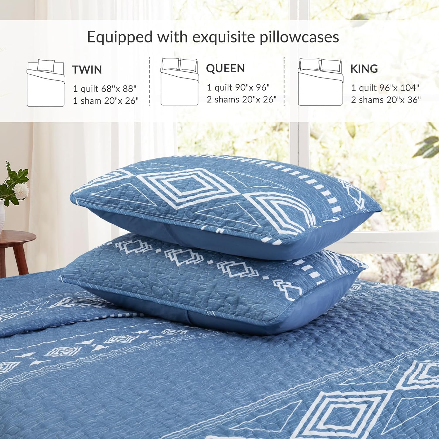 Whale Flotilla Reversible Quilt Set Queen Size
