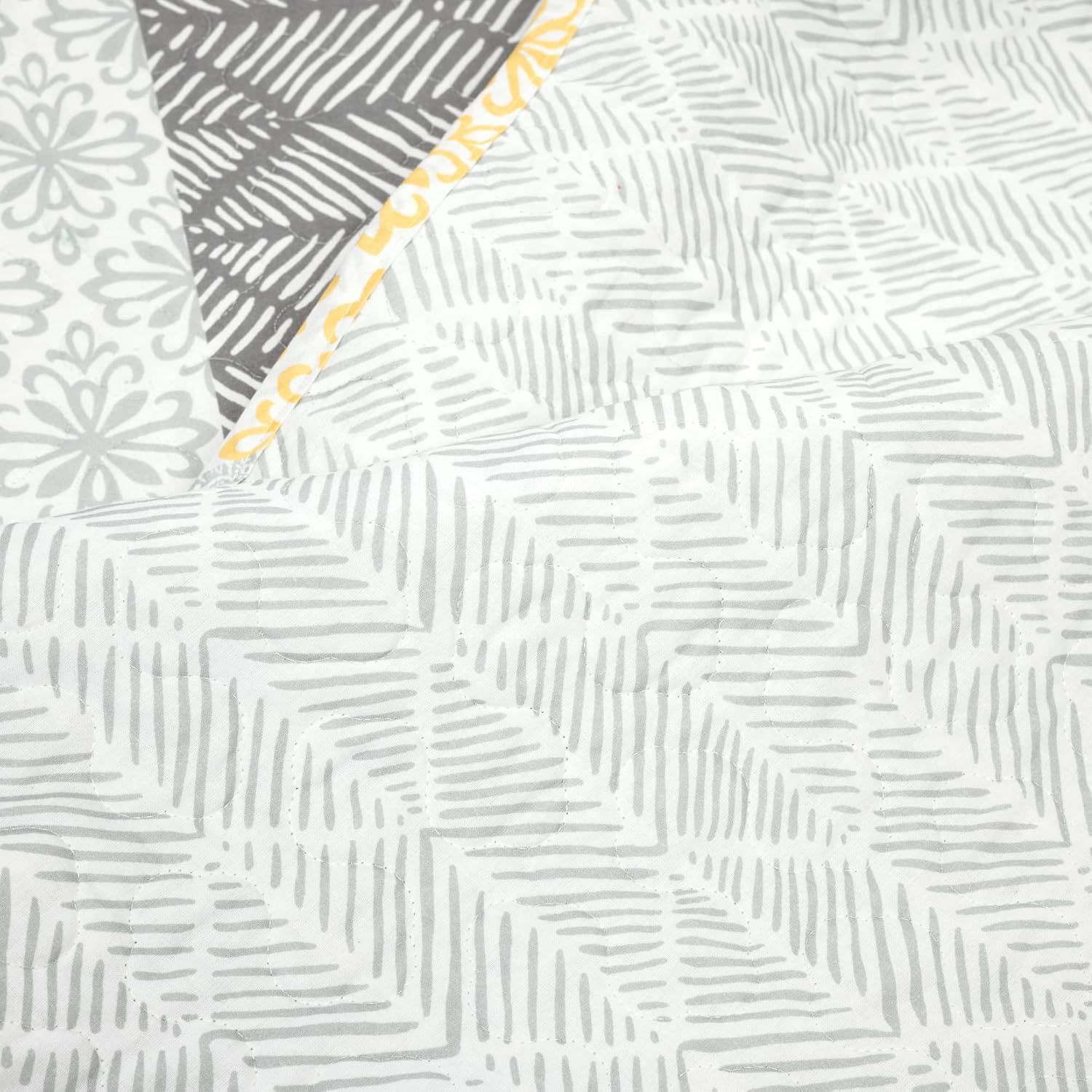 Bohemian Stripe Reversible Cotton Quilt Set King Size