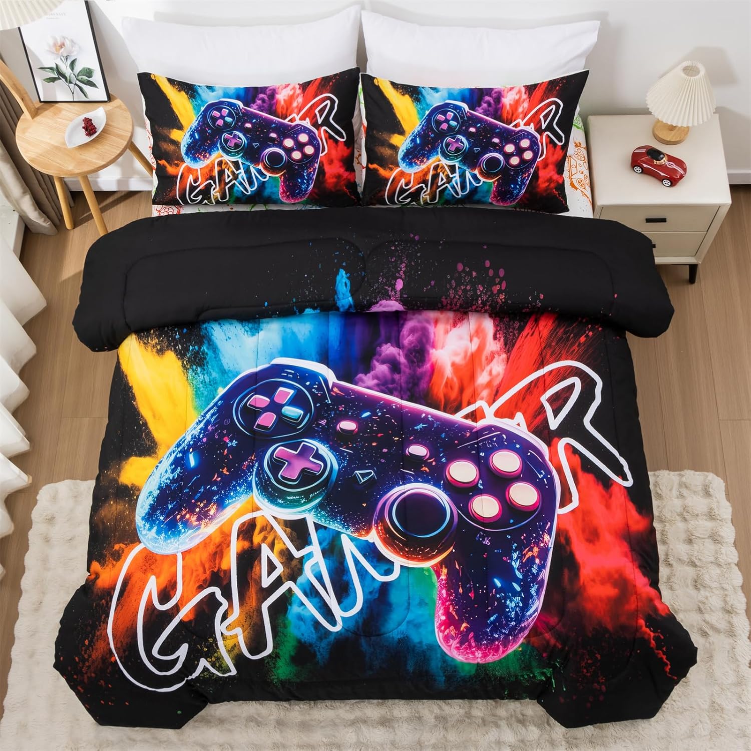 Aimuan Gamer Comforter Set for Boys 3D Gamepad Design Twin