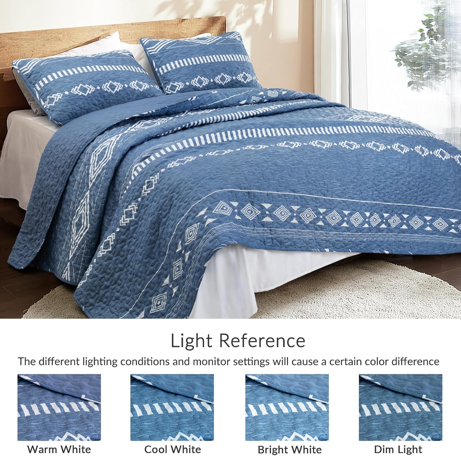 Whale Flotilla Reversible Quilt Set Queen Size