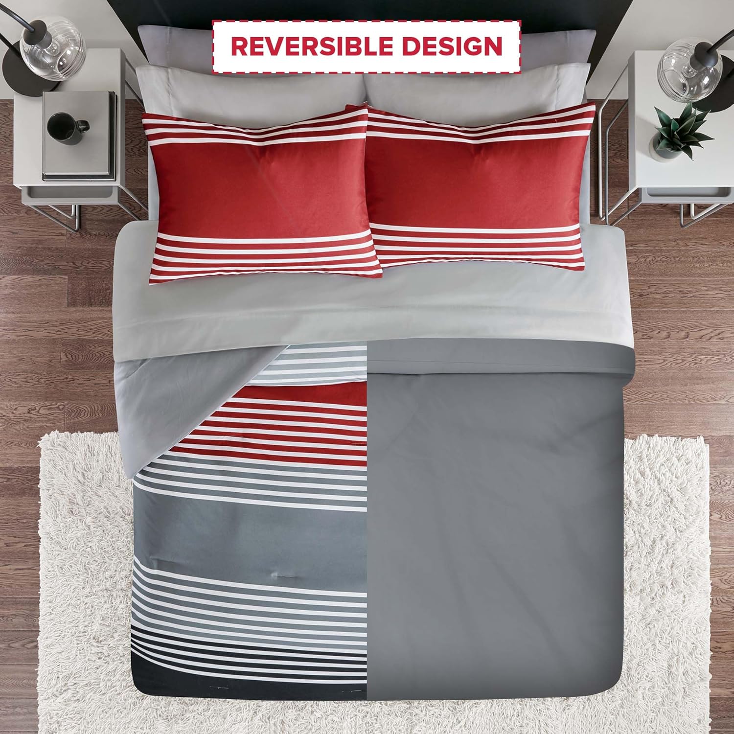 Comfort Spaces Colin Bed in a Bag Twin XL RedGrey