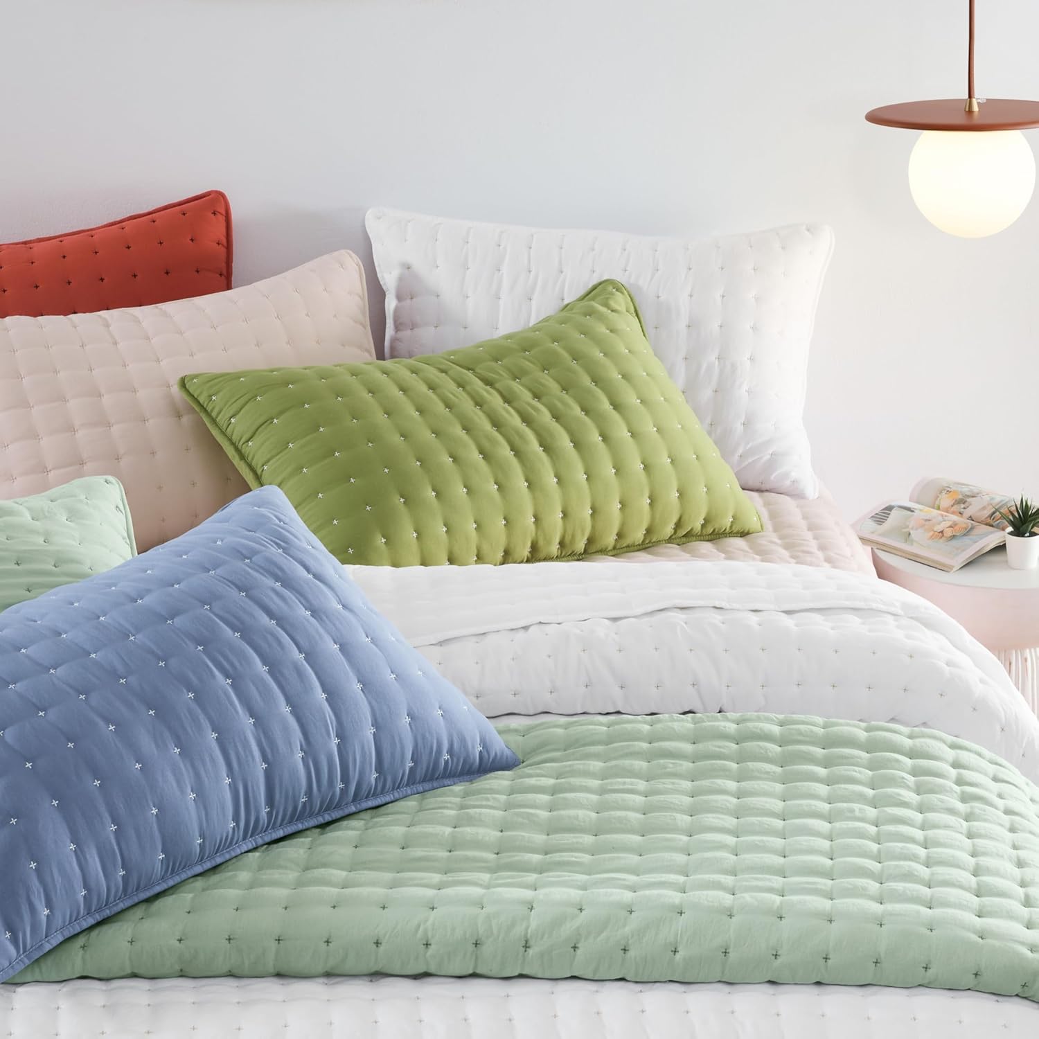 WDCOZY Navy Blue Queen Quilt Set with Pillow Shams