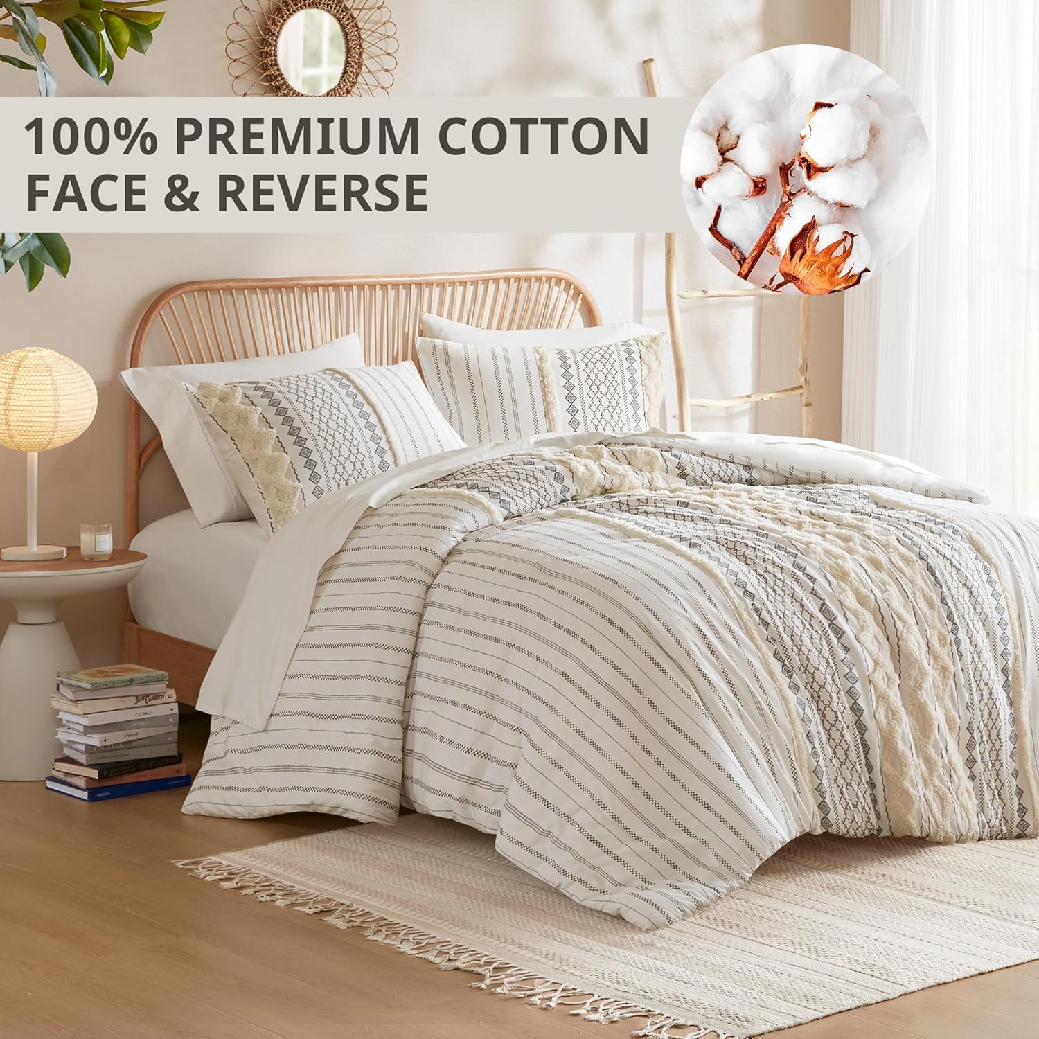 INKIVY King Size Chenille Tufted Comforter Set