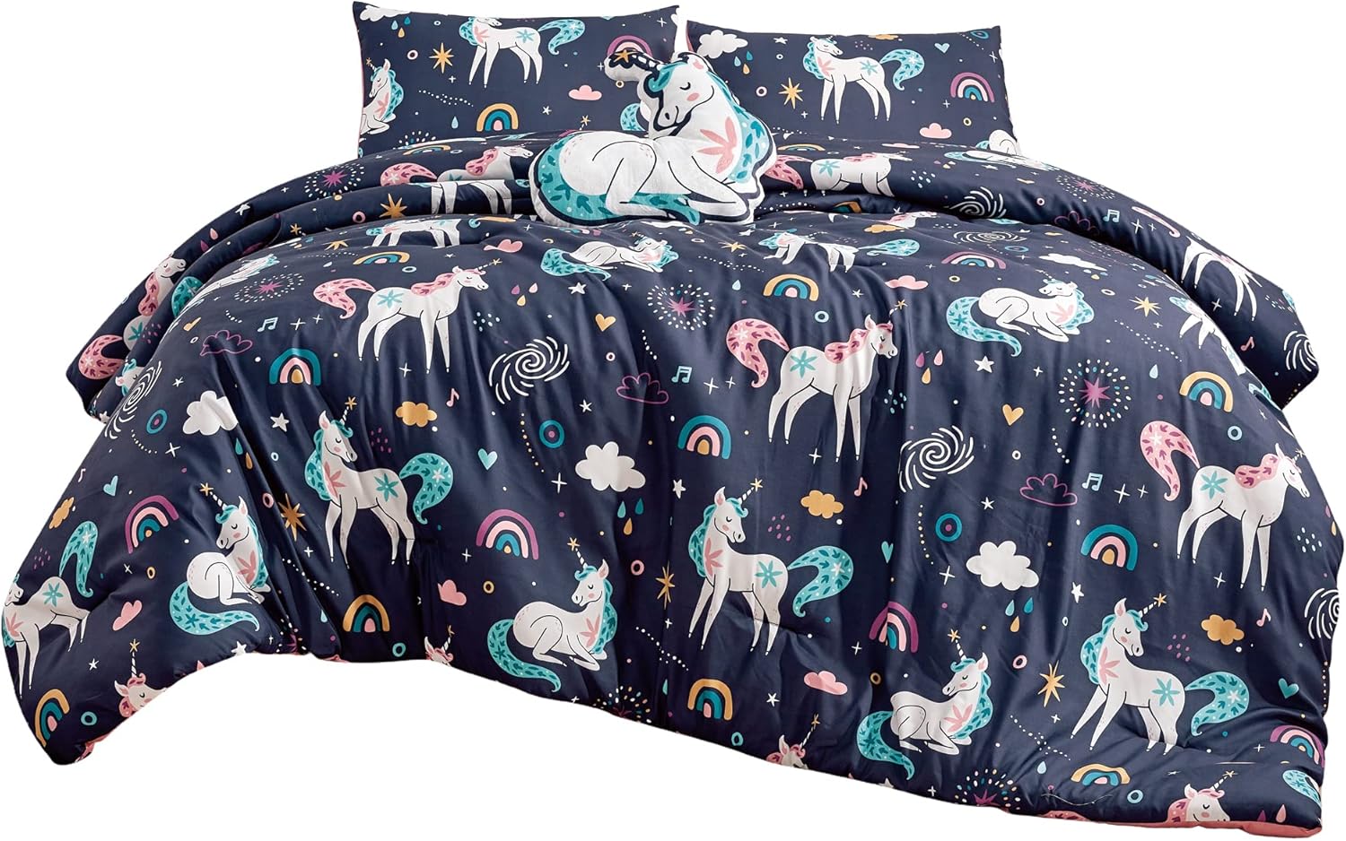 Jaba Unicorn Print Comforter Set for Girls