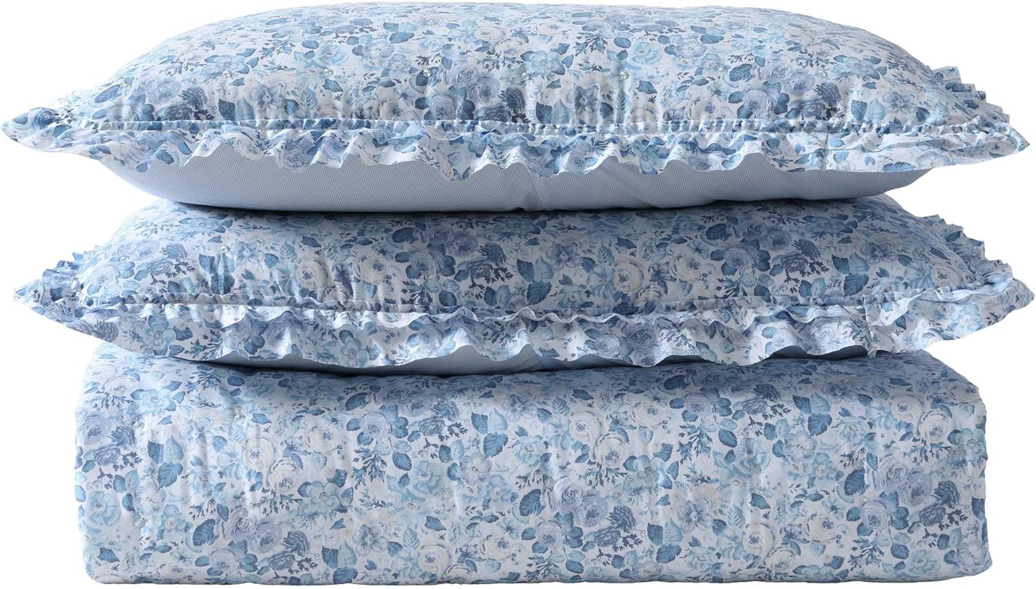 Laura Ashley Queen Quilt Set with Ruffle Shams