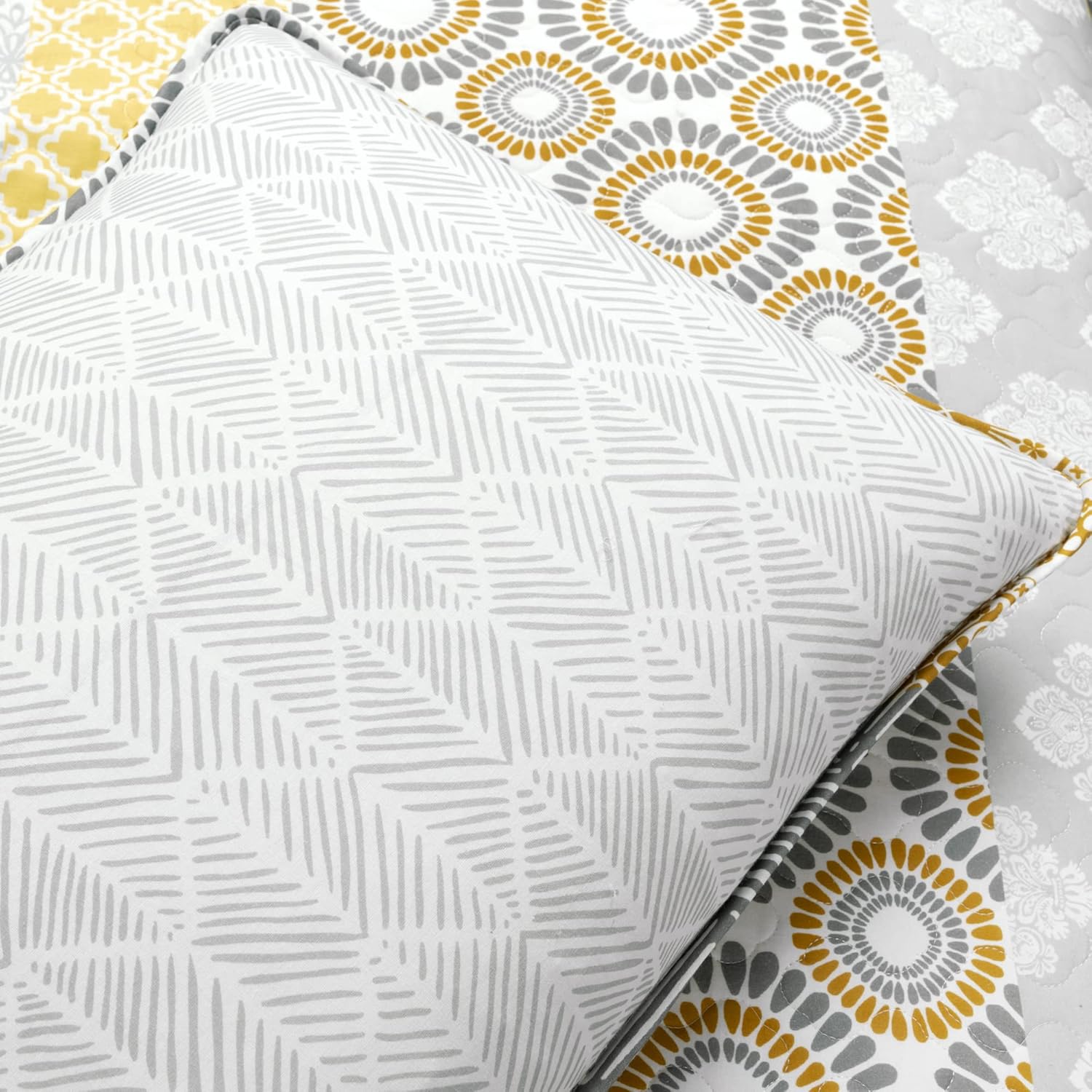 Bohemian Stripe Reversible Cotton Quilt Set King Size