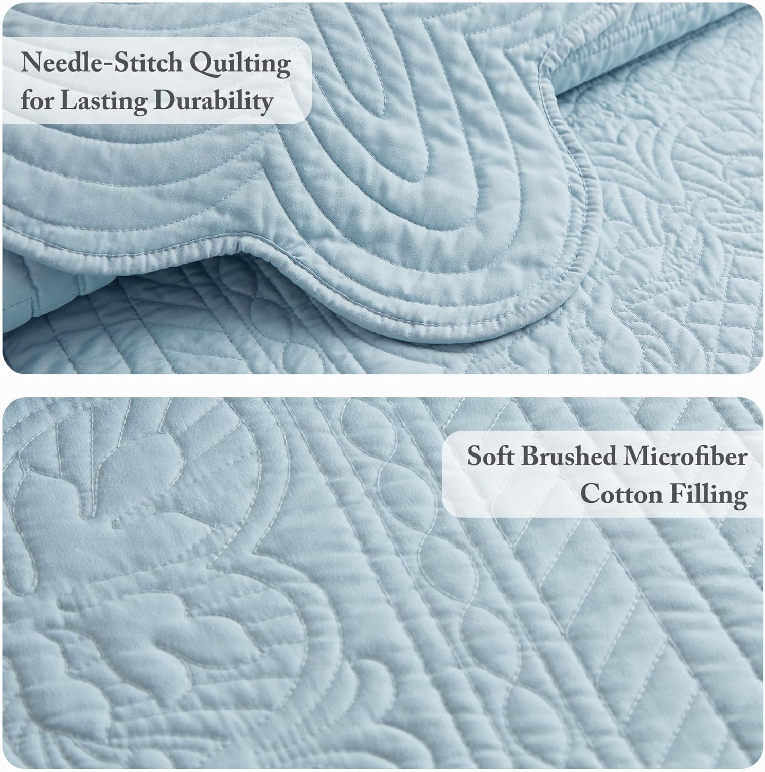 Madison Park King Quilt Set with Damask Coverlet Scallop Edge