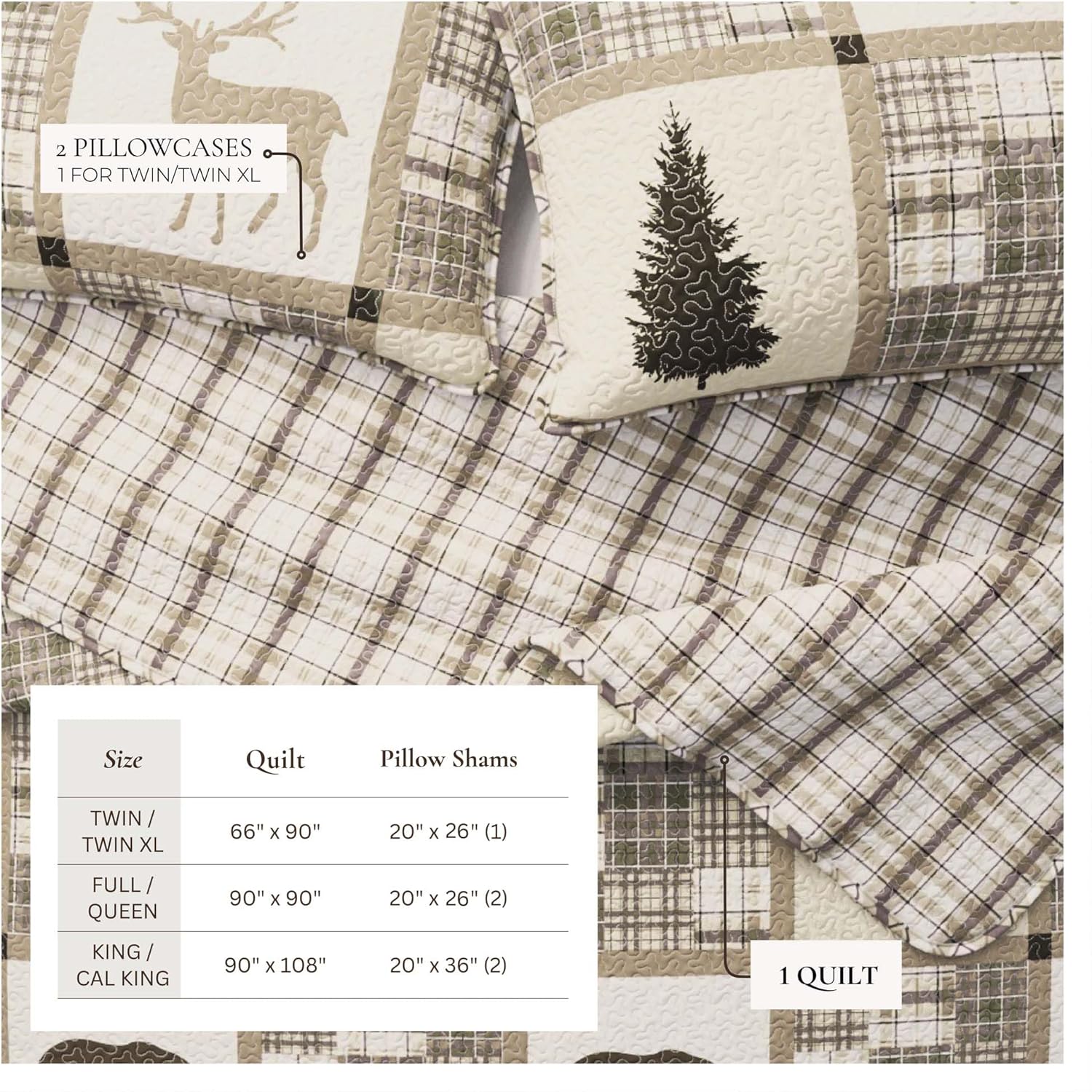 Great Bay Home Lodge Bedspread Set FullQueen Reversible