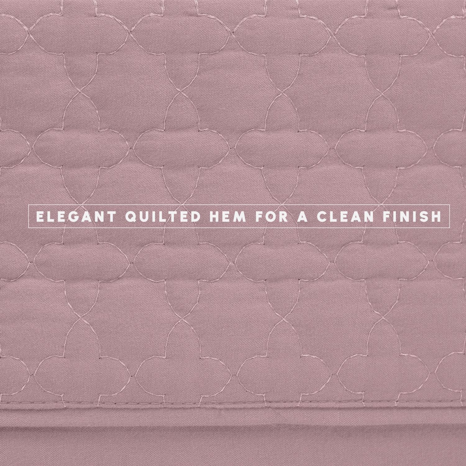 Elegant Comfort 4-Piece Quilted Bed Sheet Set - Dusty Rose