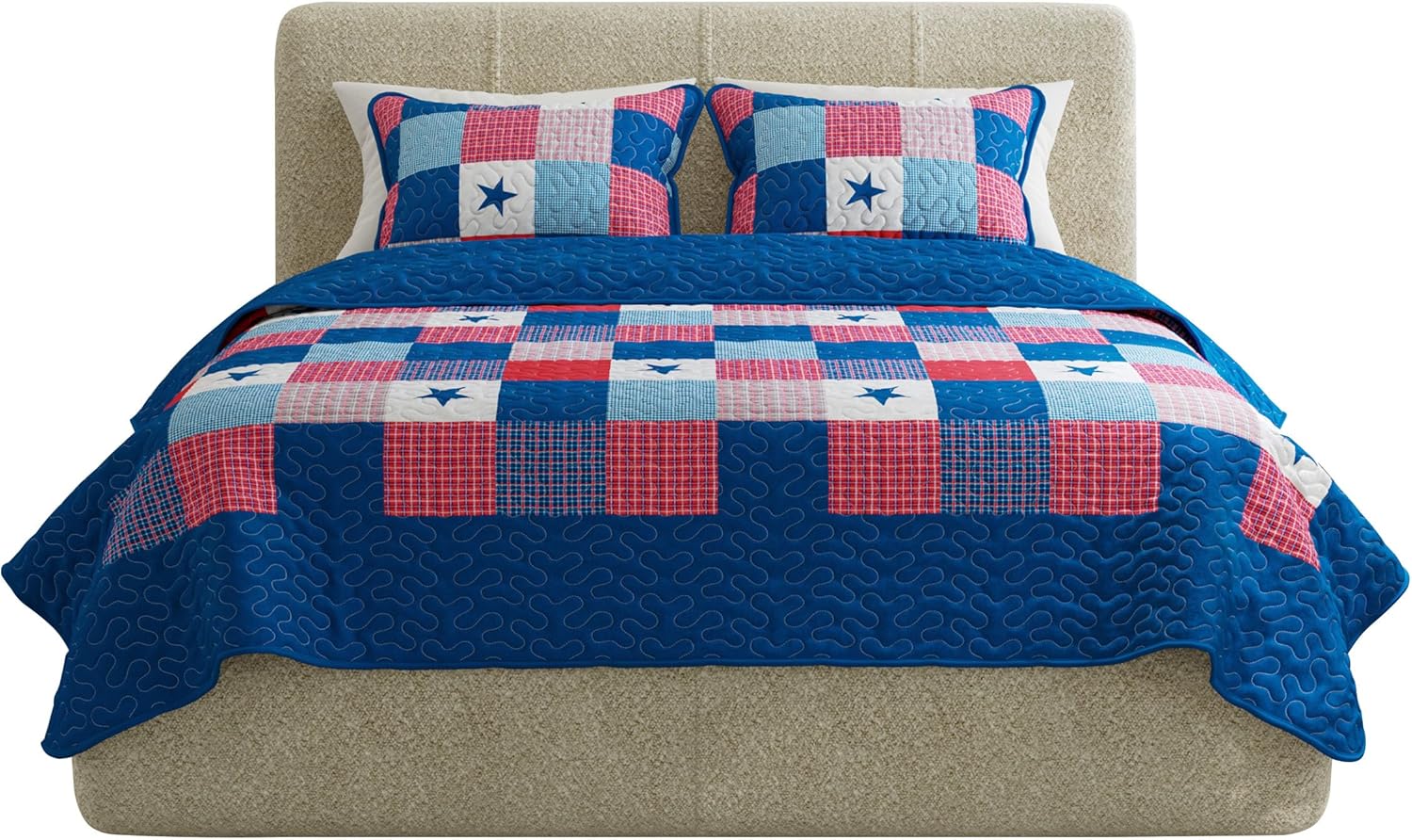 3-Piece Caroline Patriotic Quilt Set - FullQueen Bedding 1