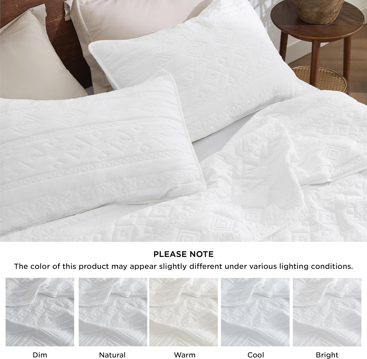 Bedsure Boho Quilt King Size - Geometric Pattern Soft Breathable 106x96 Inches