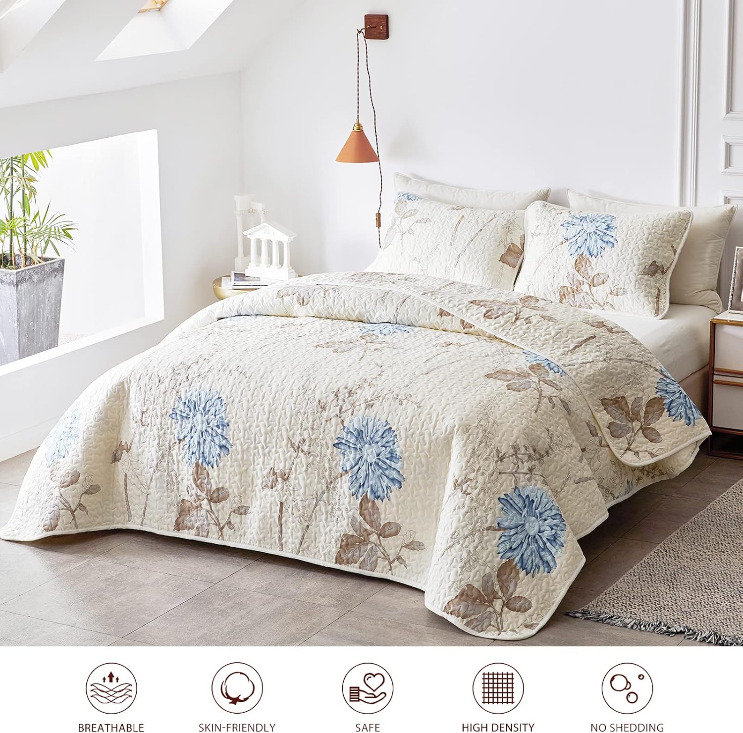 Joyreap 3 Piece Microfiber Quilt Set