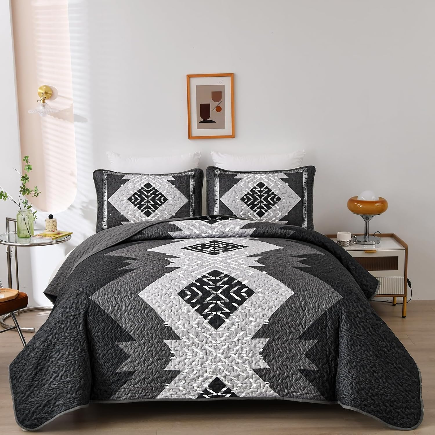 Dintszyayue Boho Queen Quilt Set 3 Pieces
