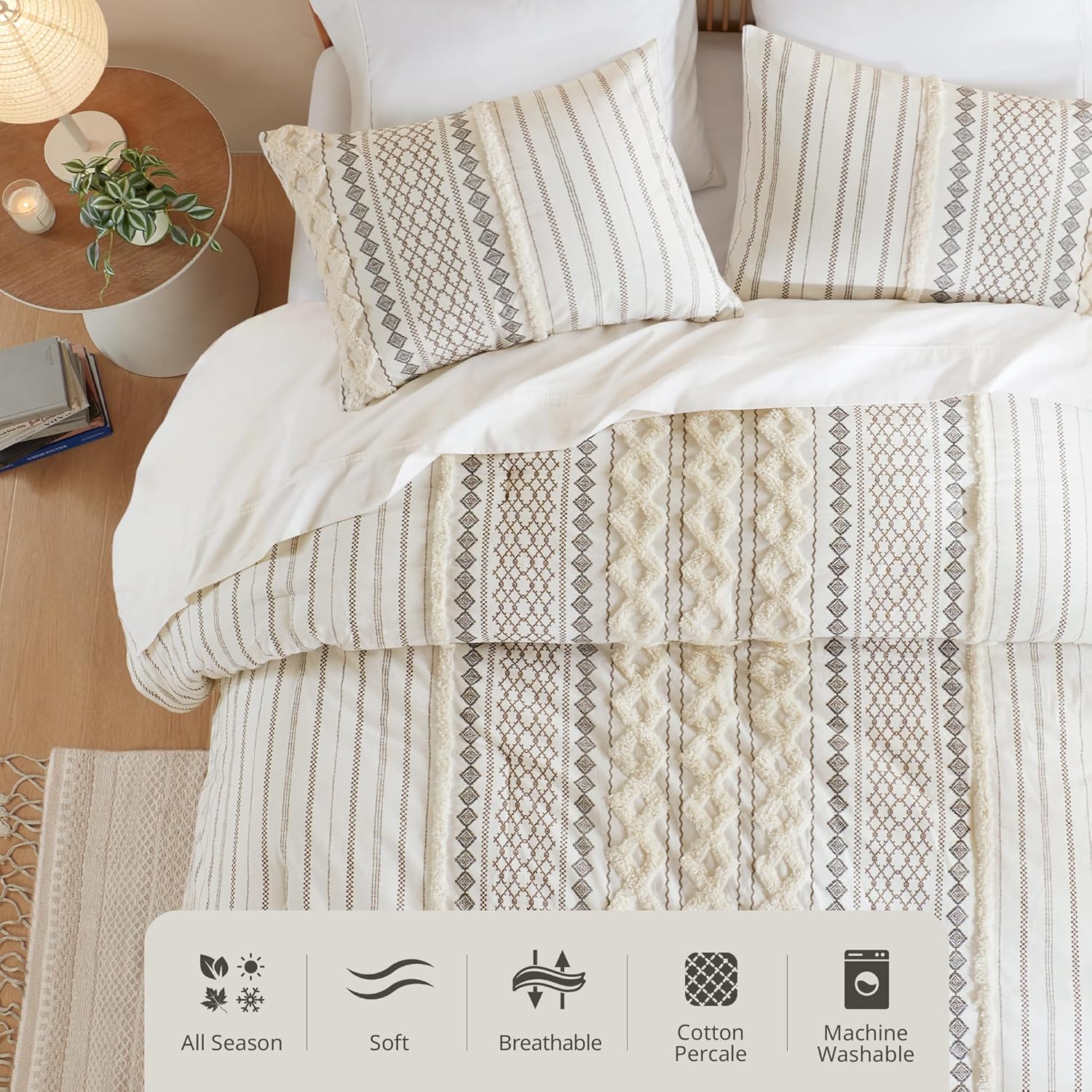 INKIVY King Size Chenille Tufted Comforter Set