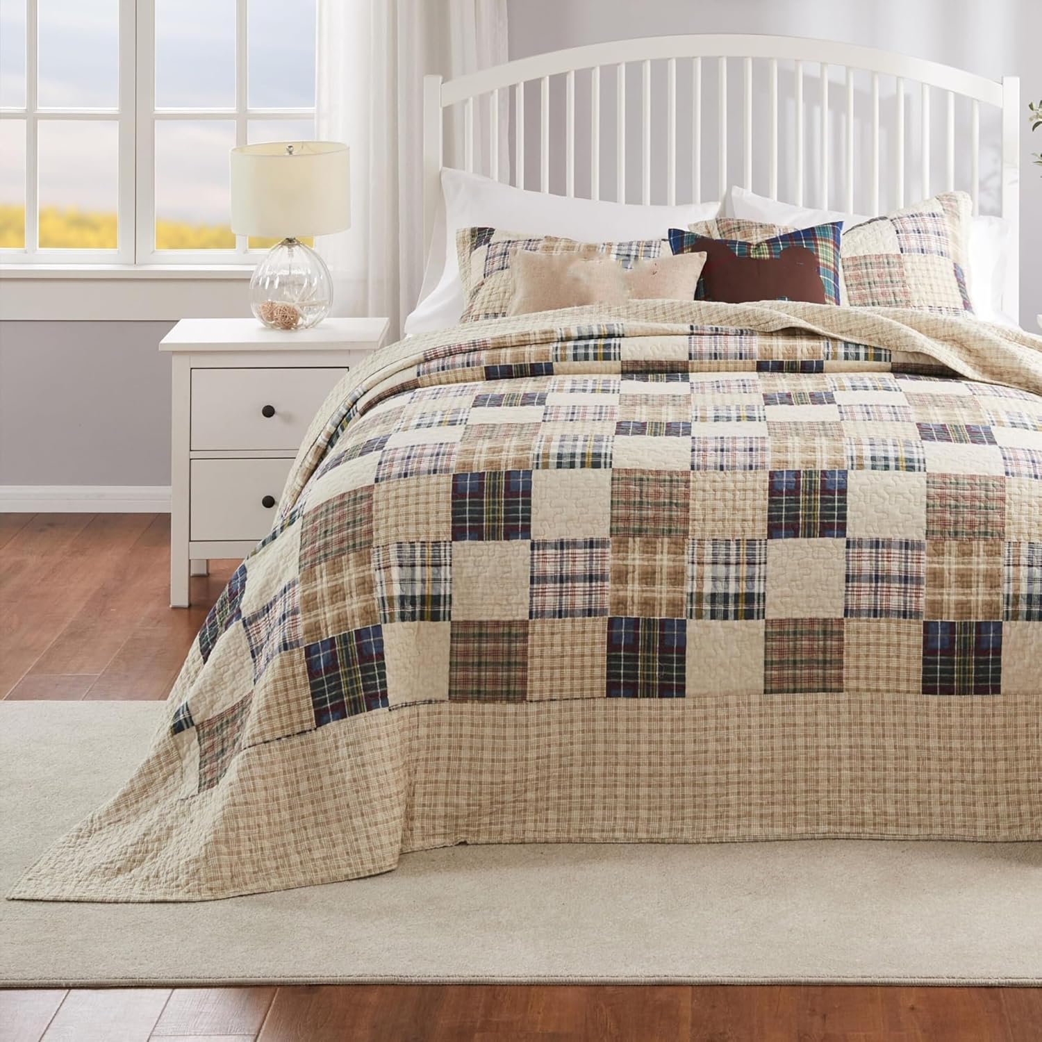 Taozhiyuan Cotton Quilted Bedspread Set 3-Piece Jumbo King 1