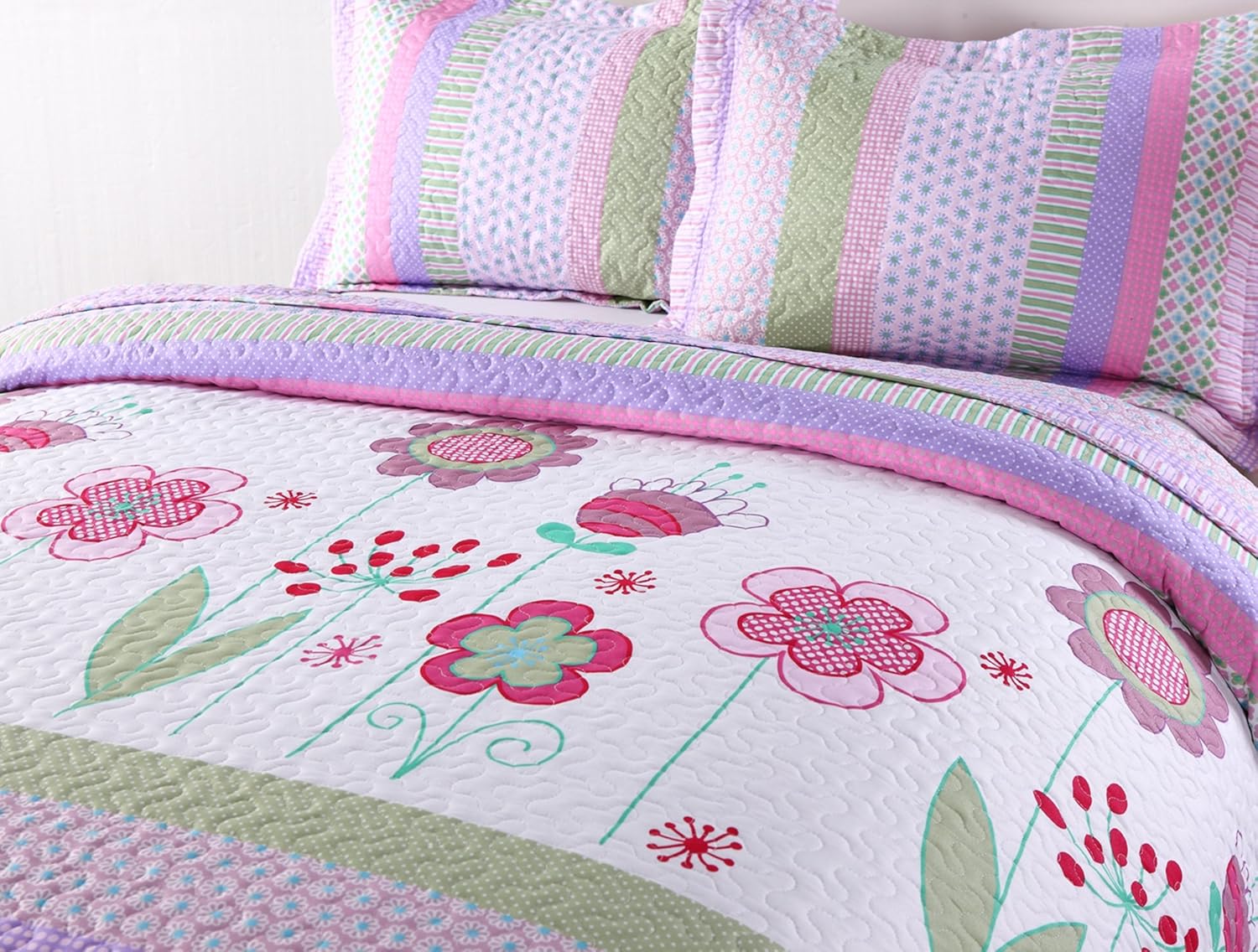 MarCielo 3 Piece Kids Bedspread Quilt Set