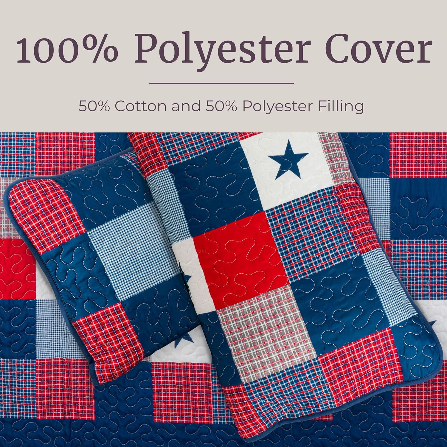 3-Piece Caroline Patriotic Quilt Set - FullQueen Bedding 1