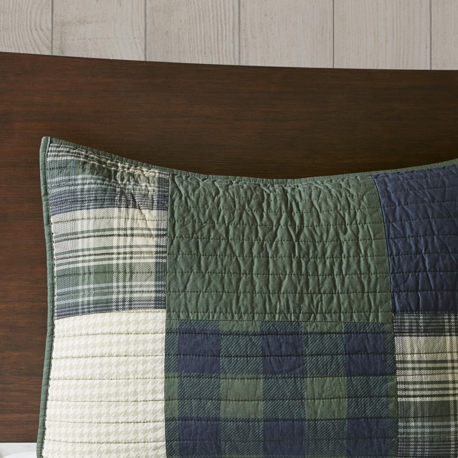 Woolrich Mill Creek Reversible Quilt Set - 3 Piece Plaid Green