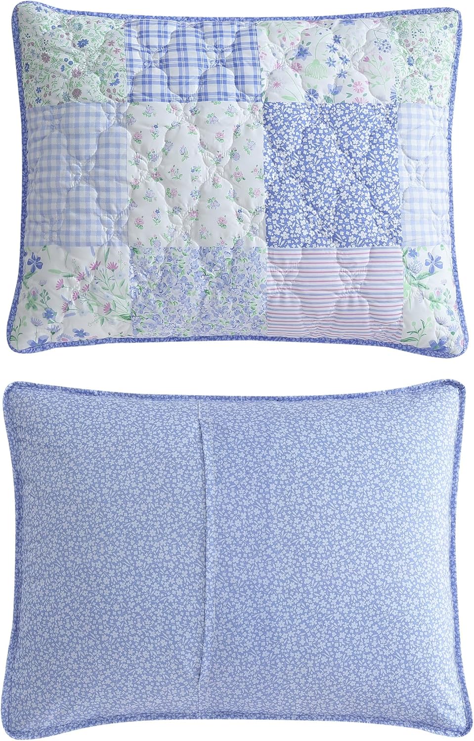 Laura Ashley Kids Full Quilt Set - Parker Patchwork Purple 1